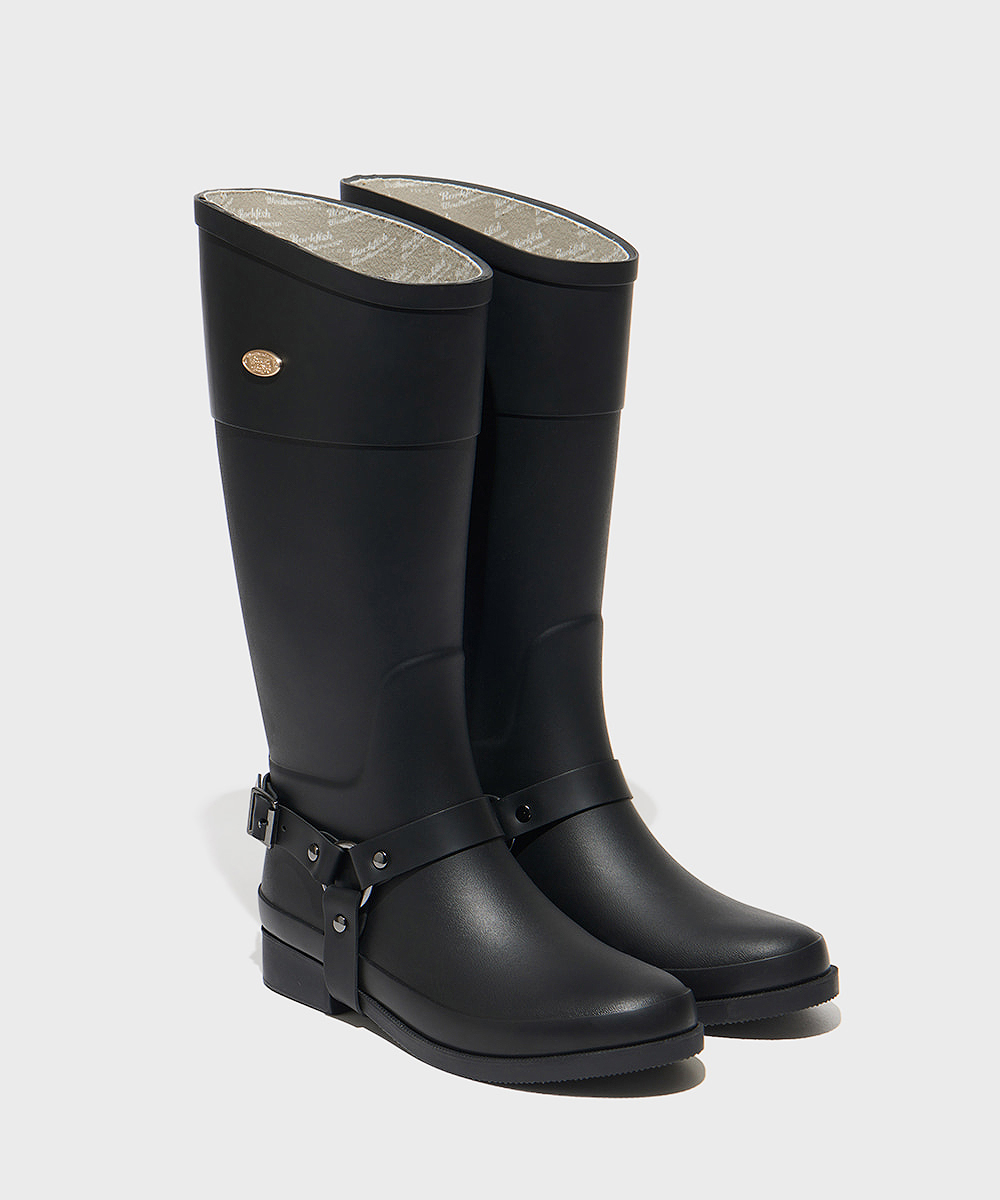HARNESS WELLINGTON BOOTS LONG 黑色高筒威靈頓雨靴