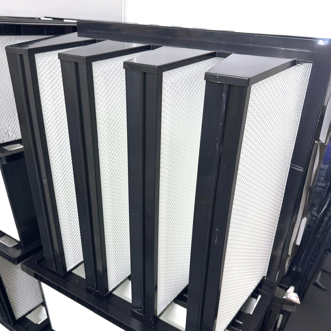 V shaped high efficiency filter