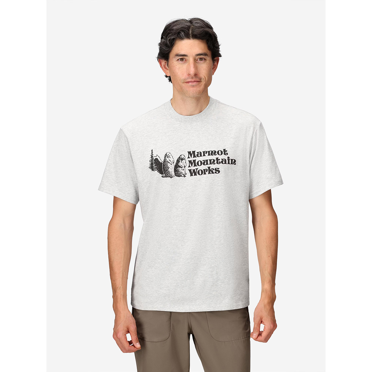 Marmot Men's Marmot Mountain Works Short-Sleeve T-Shirt 男款快乾短袖LOGO T M15593-8626 Light Grey Heather [HappyOutdoor]