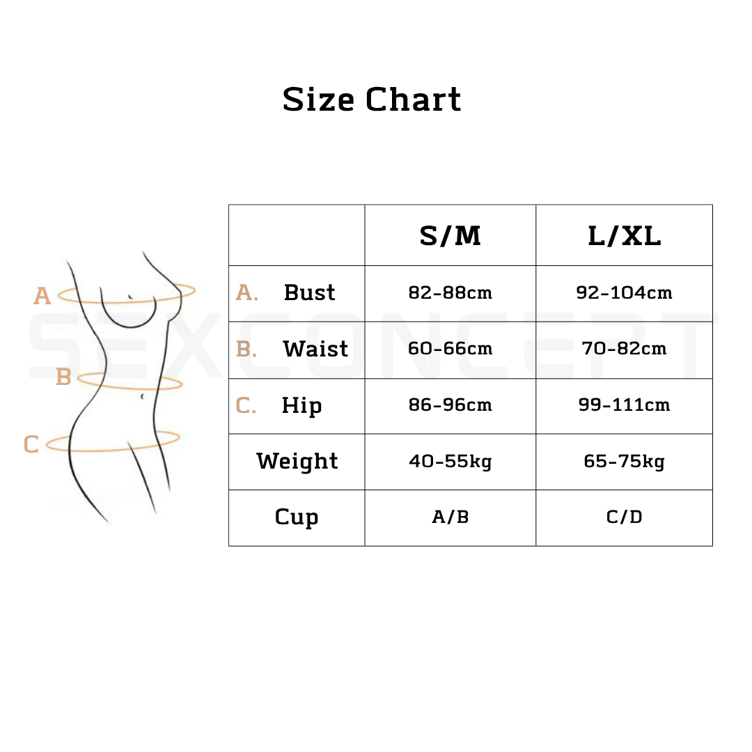 黑白透視情趣誘惑套裝 - S/M/L/XL (#81566)