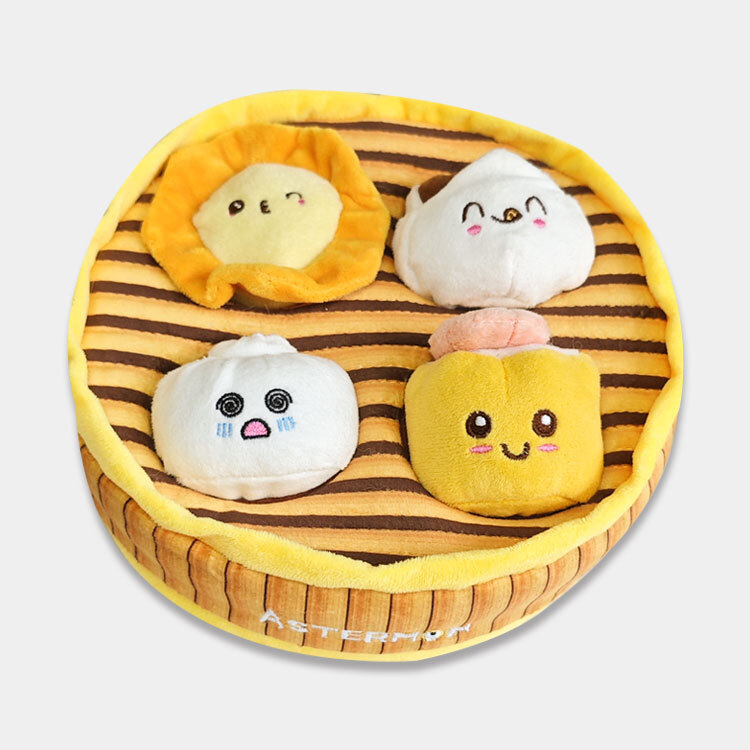 Fun Snack Platter - Dog Birthday Gift, Squeaky and Crinkly Paper Interactive Plush Toy That Enriches Sniffing Experiences