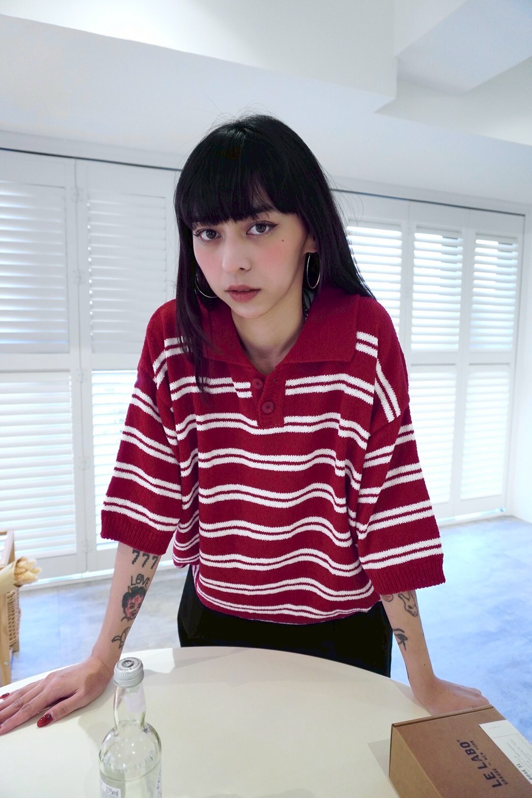 毛巾底條紋polo 三色