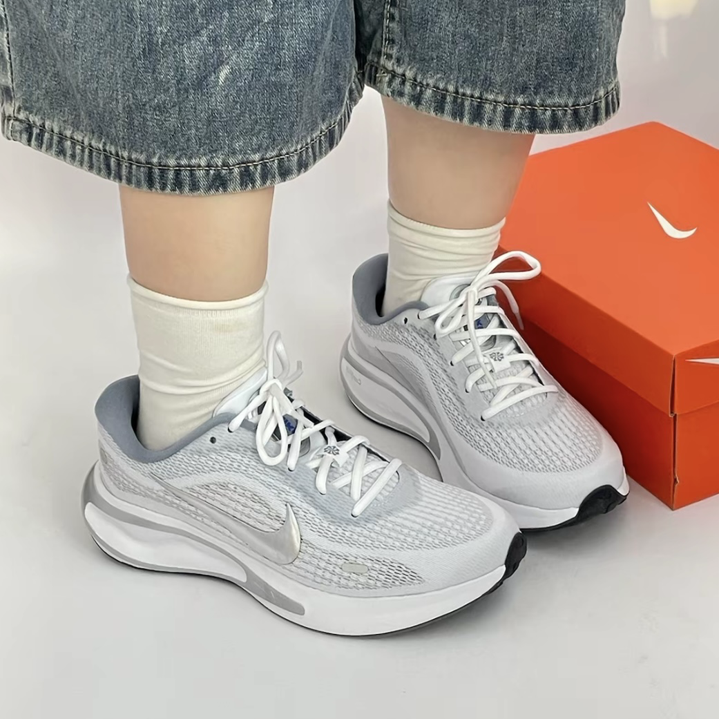 Nike Journey Run 銀白 網布 透氣 氣墊 緩震 慢跑鞋 運動鞋