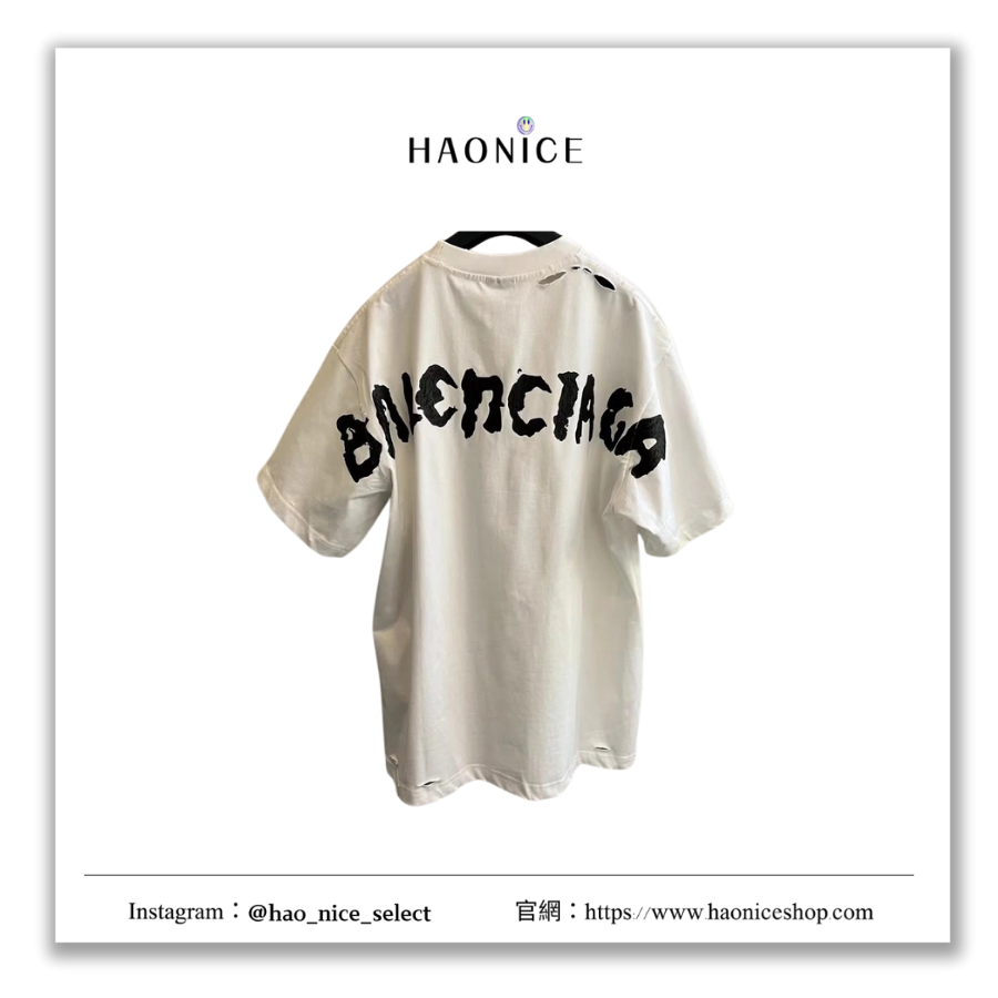 【HAO NICE】時尚尖端✨Balenciaga 巴黎世家 上海經銷商🔥手寫字logo水洗復古 短袖 短T
