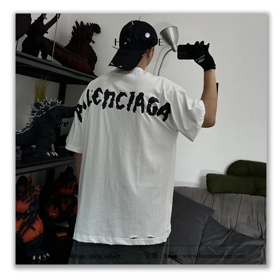 【HAO NICE】時尚尖端✨Balenciaga 巴黎世家 上海經銷商🔥手寫字logo水洗復古 短袖 短T