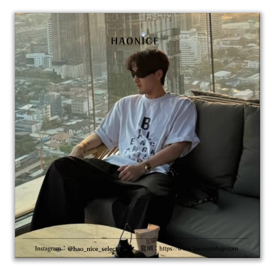 【HAO NICE】時尚尖端✨Balenciaga 巴黎世家 上海經銷商🔥經典logo視力檢查表風格 刷破短袖 短T