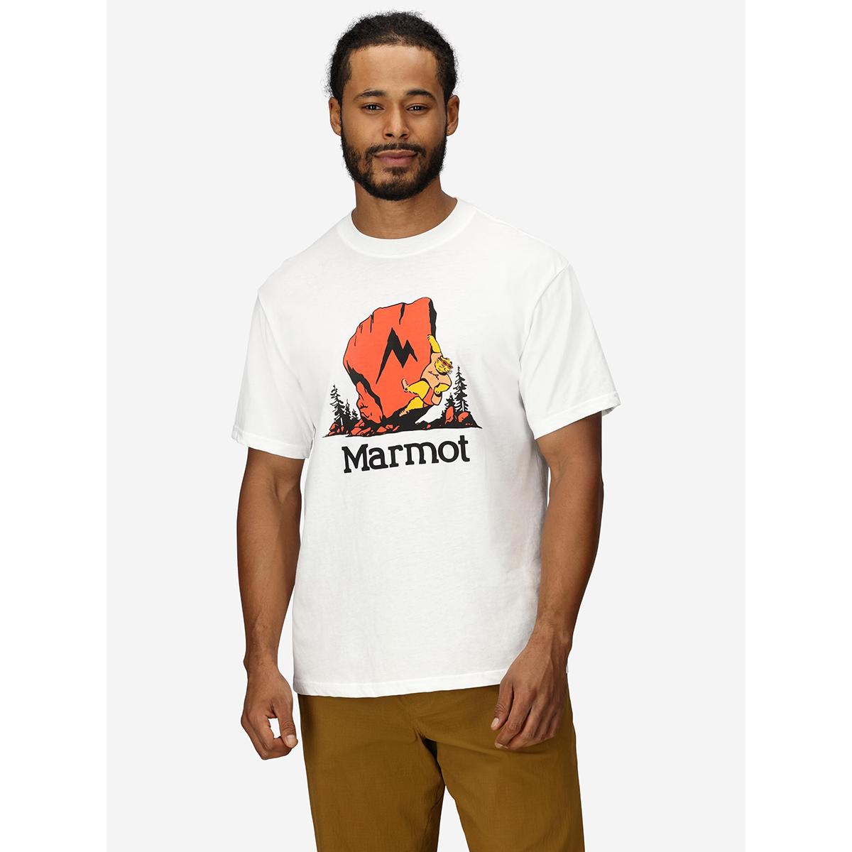Marmot Men's Bouldering Marty Short-Sleeve T-Shirt 男款快乾短袖LOGO T M16055-0080 White [HappyOutdoor]