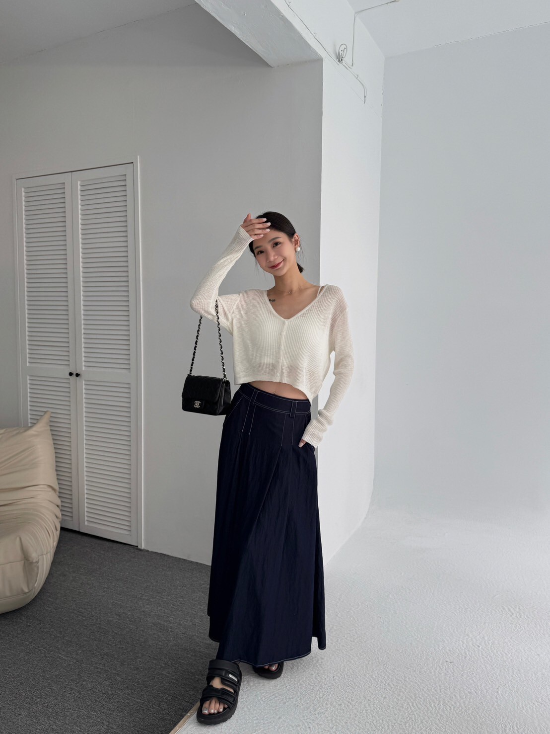 自留款車縫線涼感裙