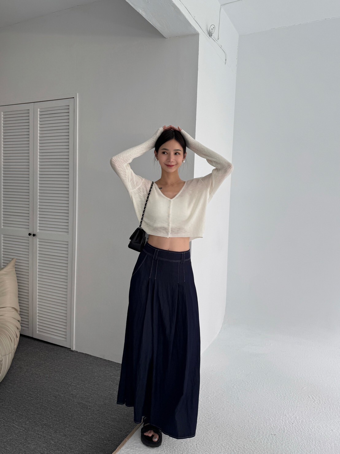 自留款車縫線涼感裙