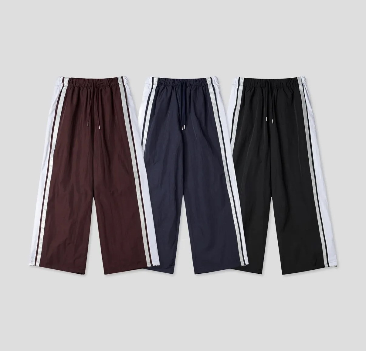 明星商品🫘反光條闊腿風褲 三色