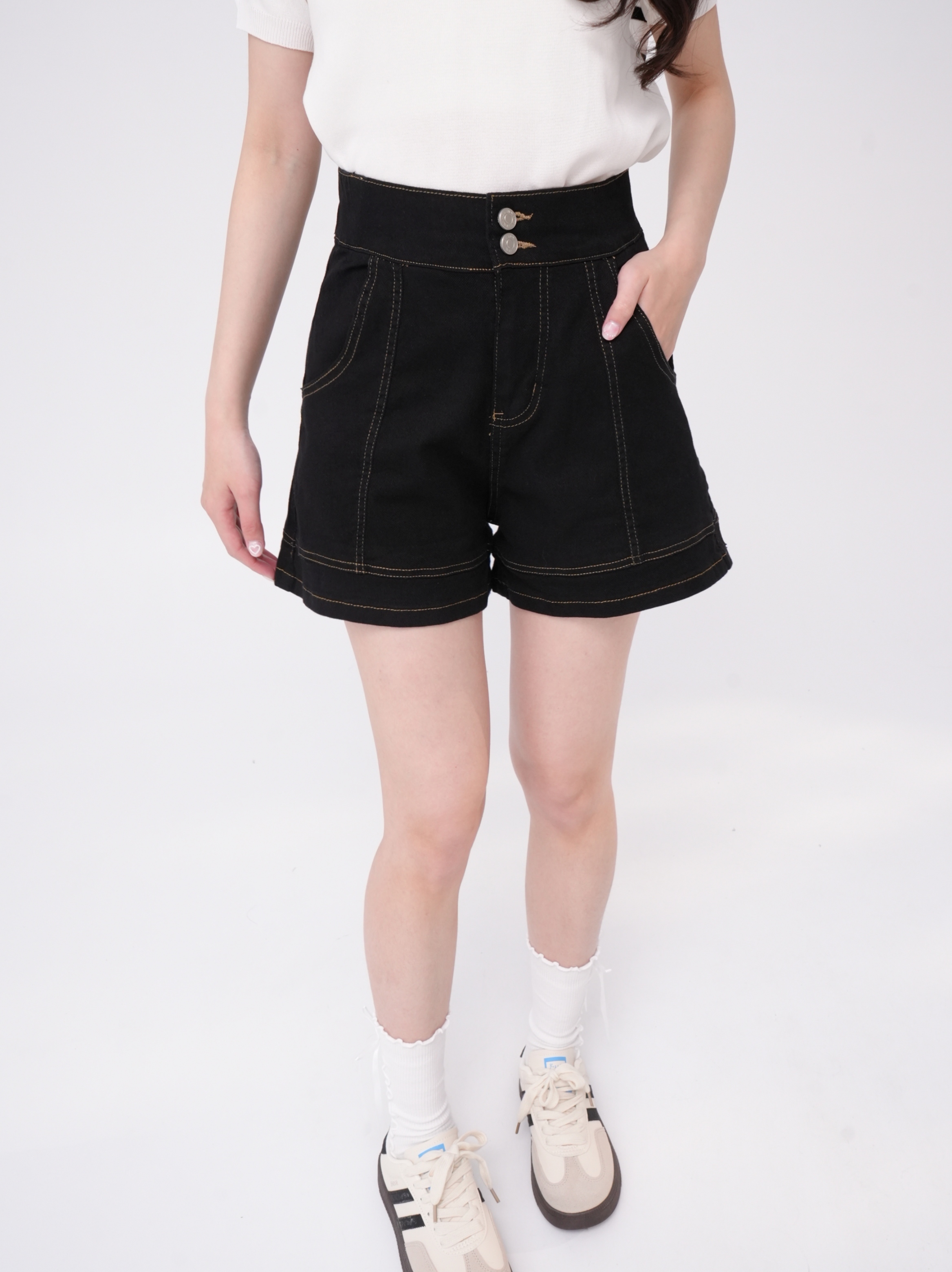 法朵Fado shop｜ 雙釦車線邊短褲 2503003