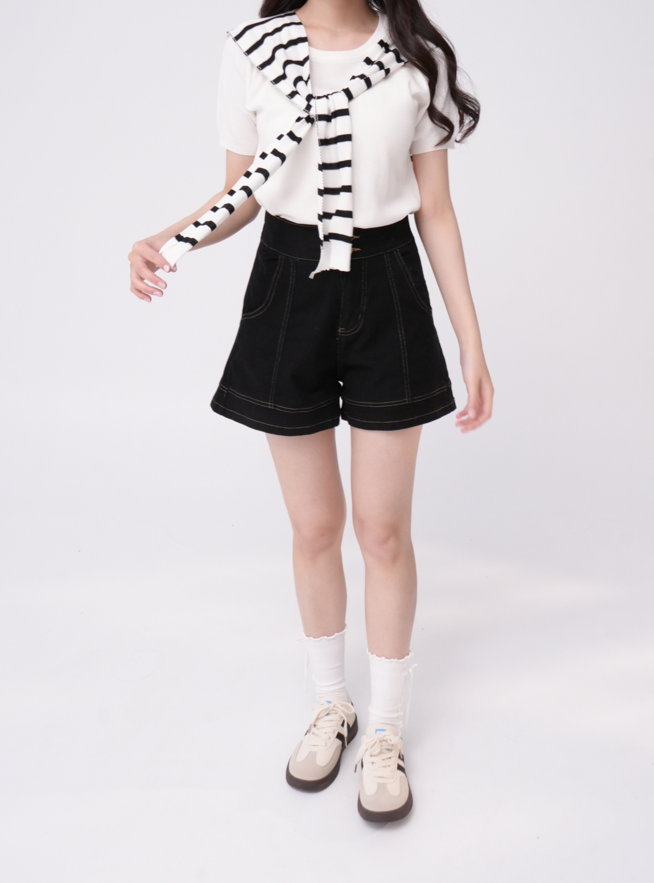 法朵Fado shop｜ 雙釦車線邊短褲 2503003