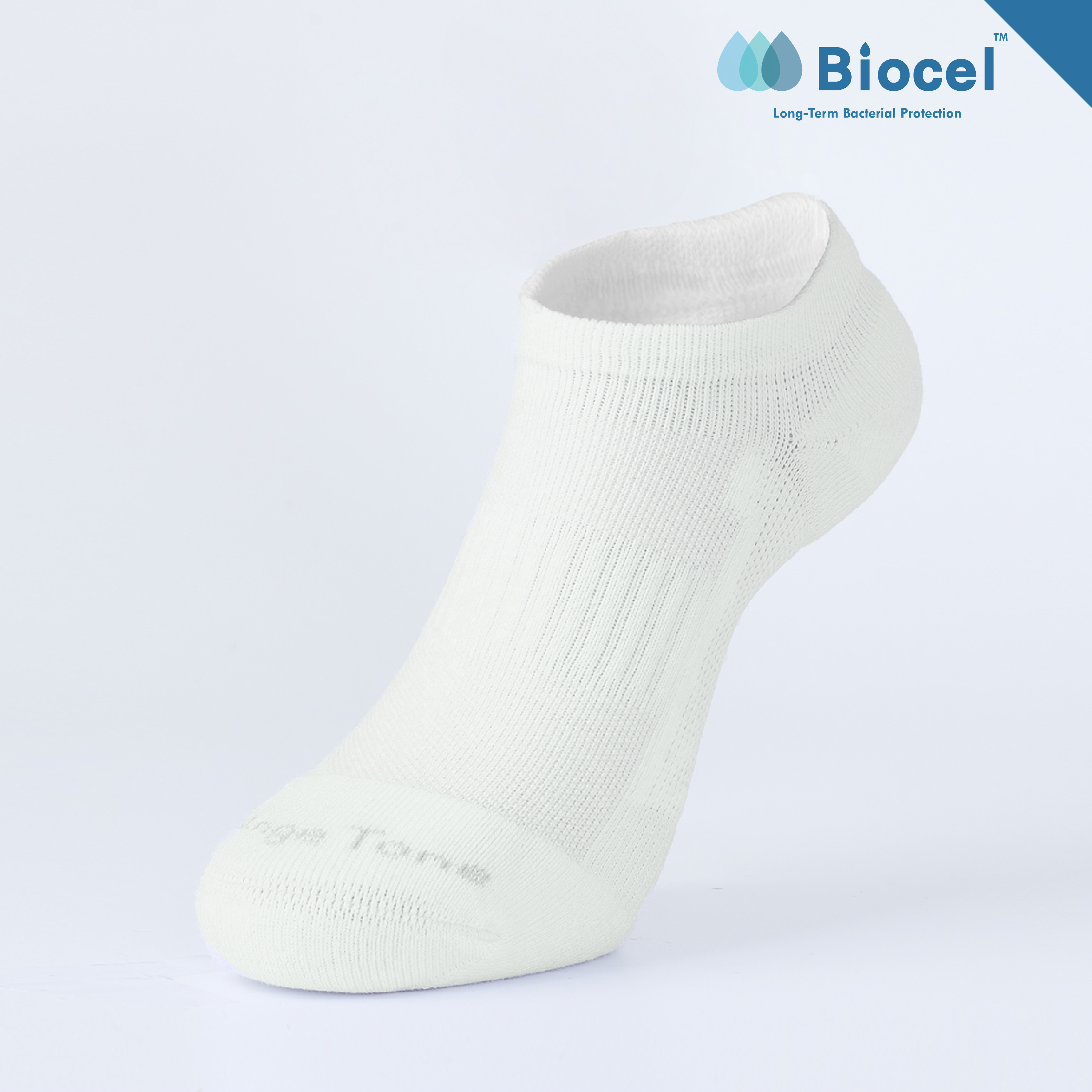 抗菌足弓加強運動踝襪〈白〉