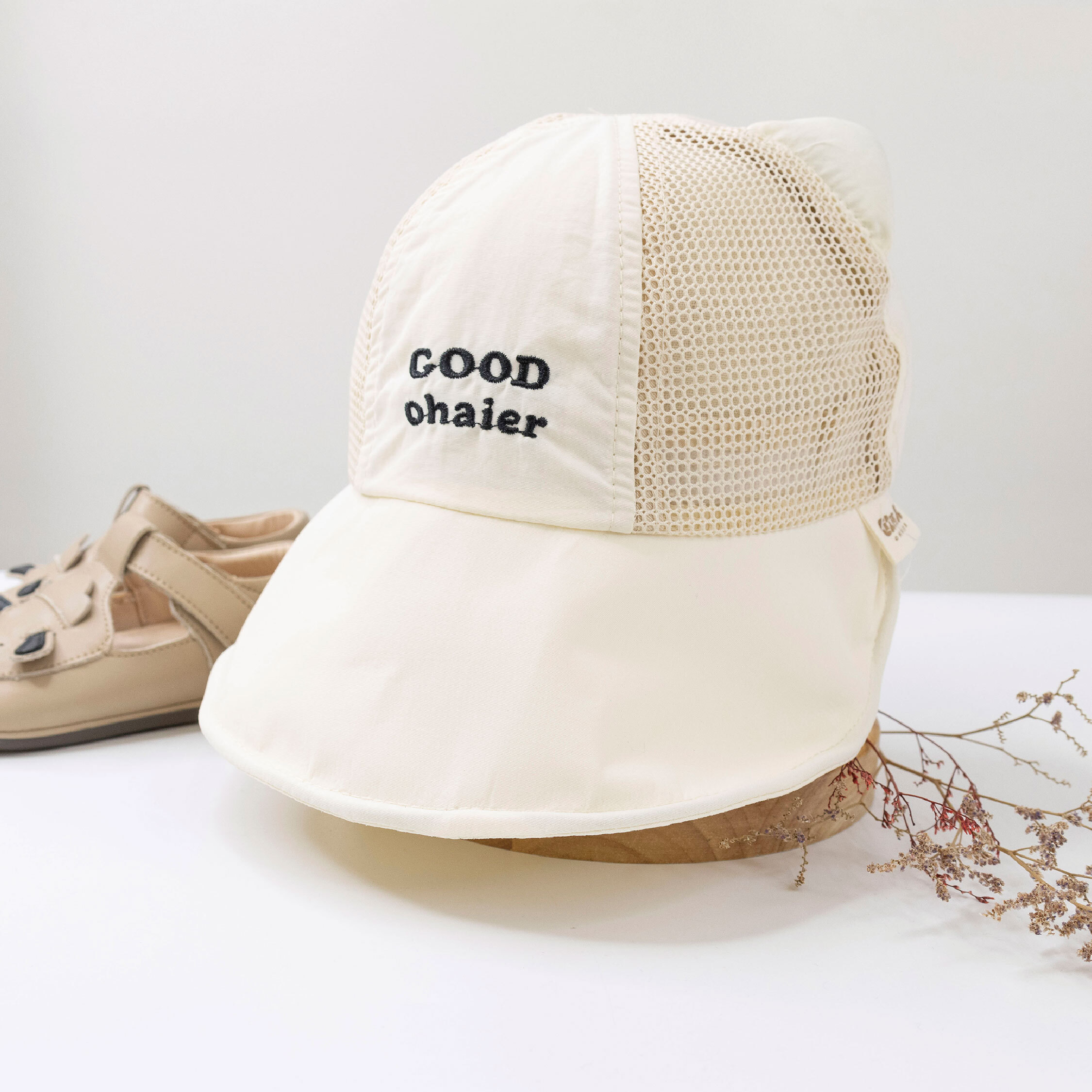 【JA1526】奶油立體耳朵透氣遮陽帽＊二色