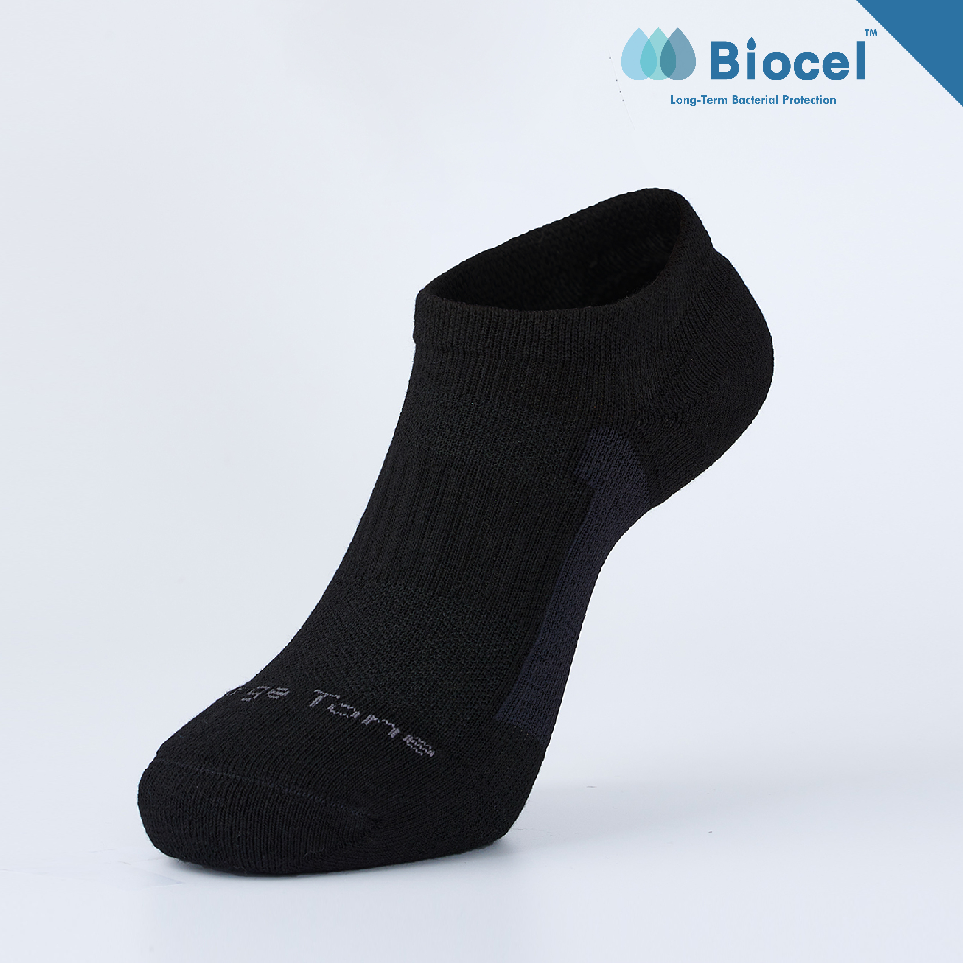 抗菌足弓加強運動踝襪〈黑〉