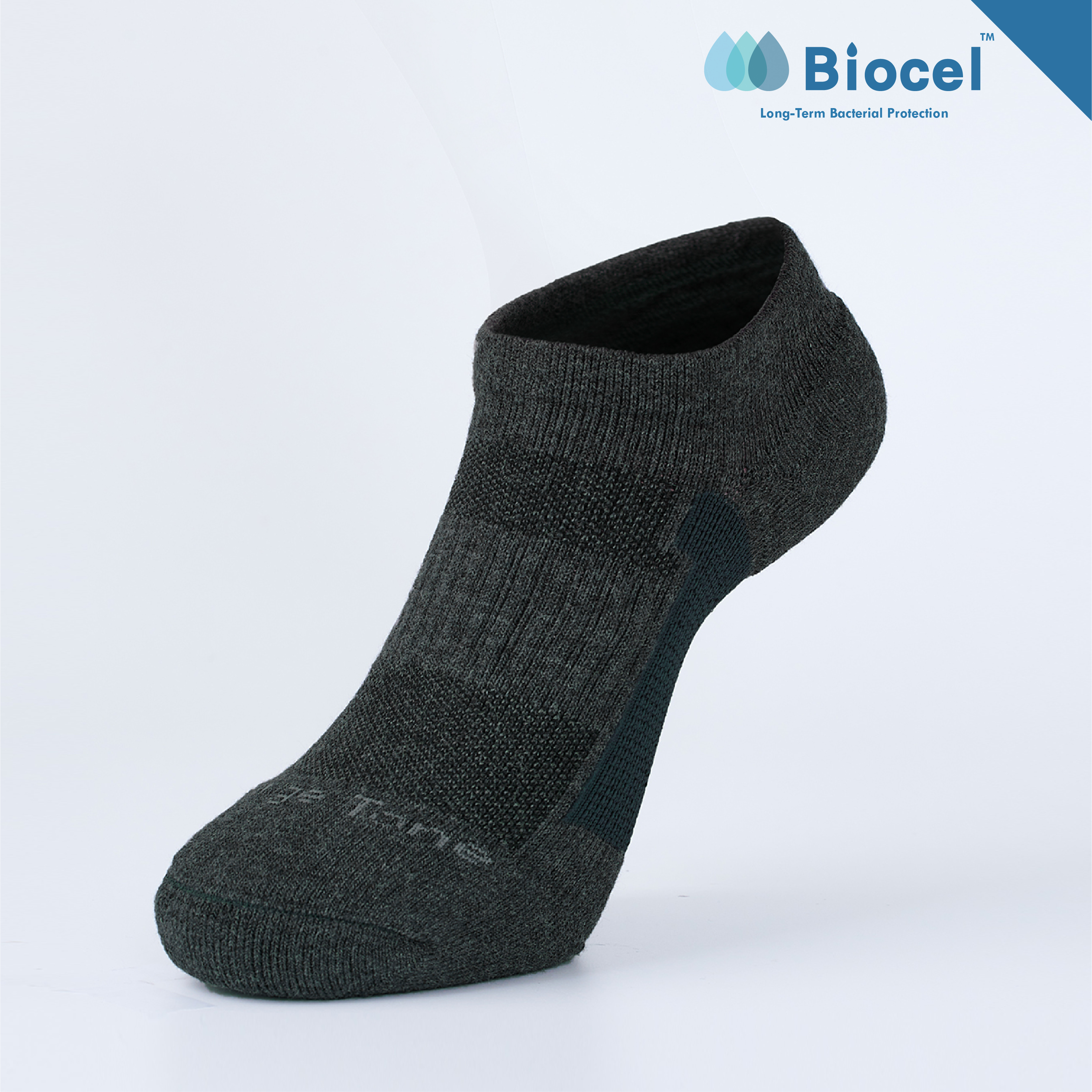 抗菌足弓加強運動踝襪〈灰〉