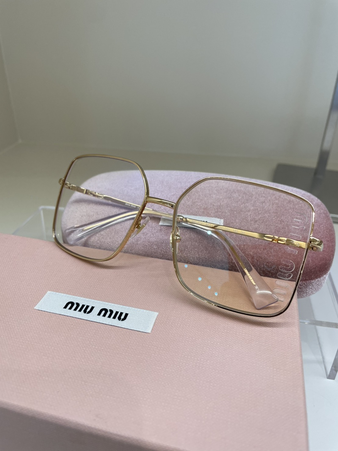 FH22 MIU MIU 金屬大方框淺色眼鏡 預購