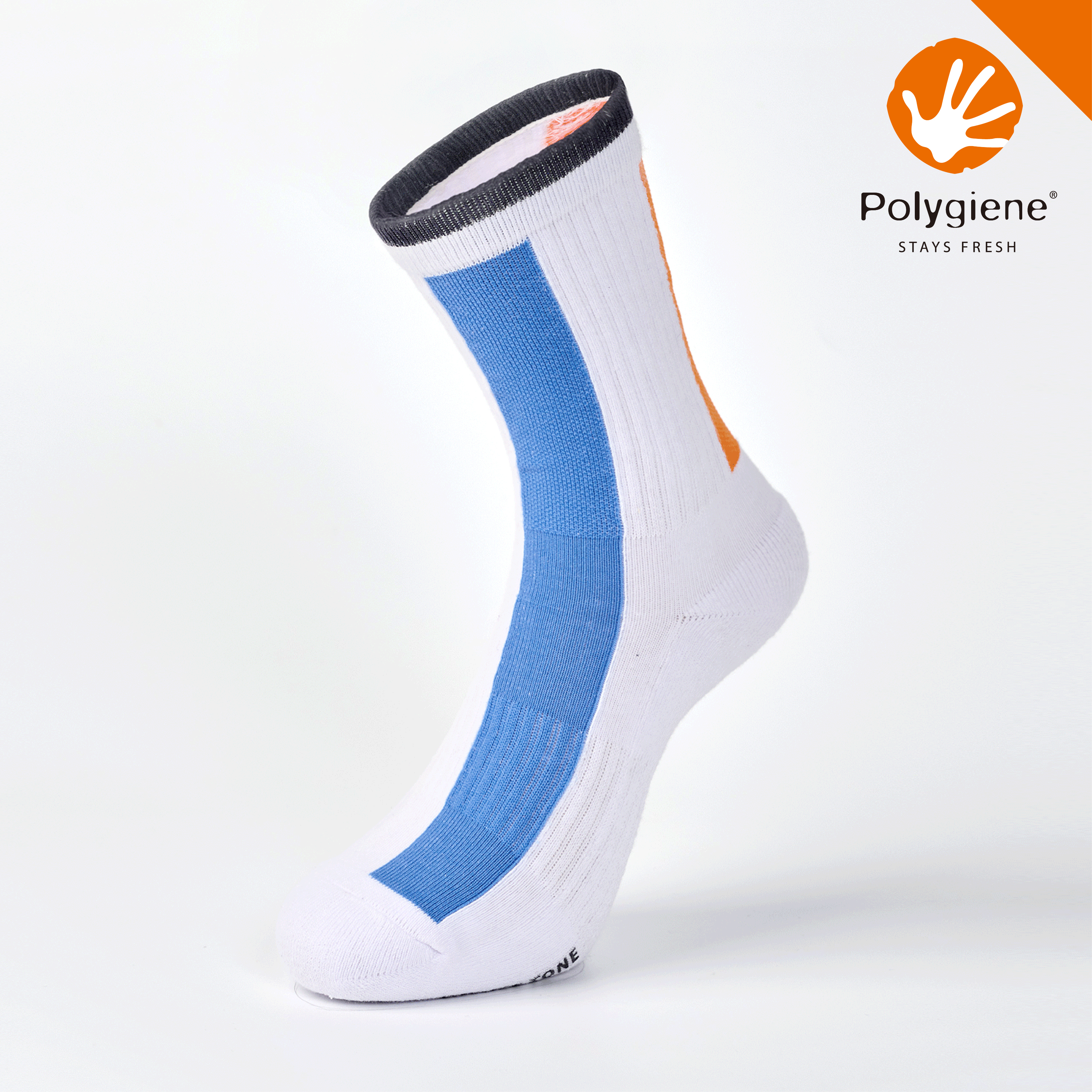 Rocket抗菌運動中筒襪〈白〉