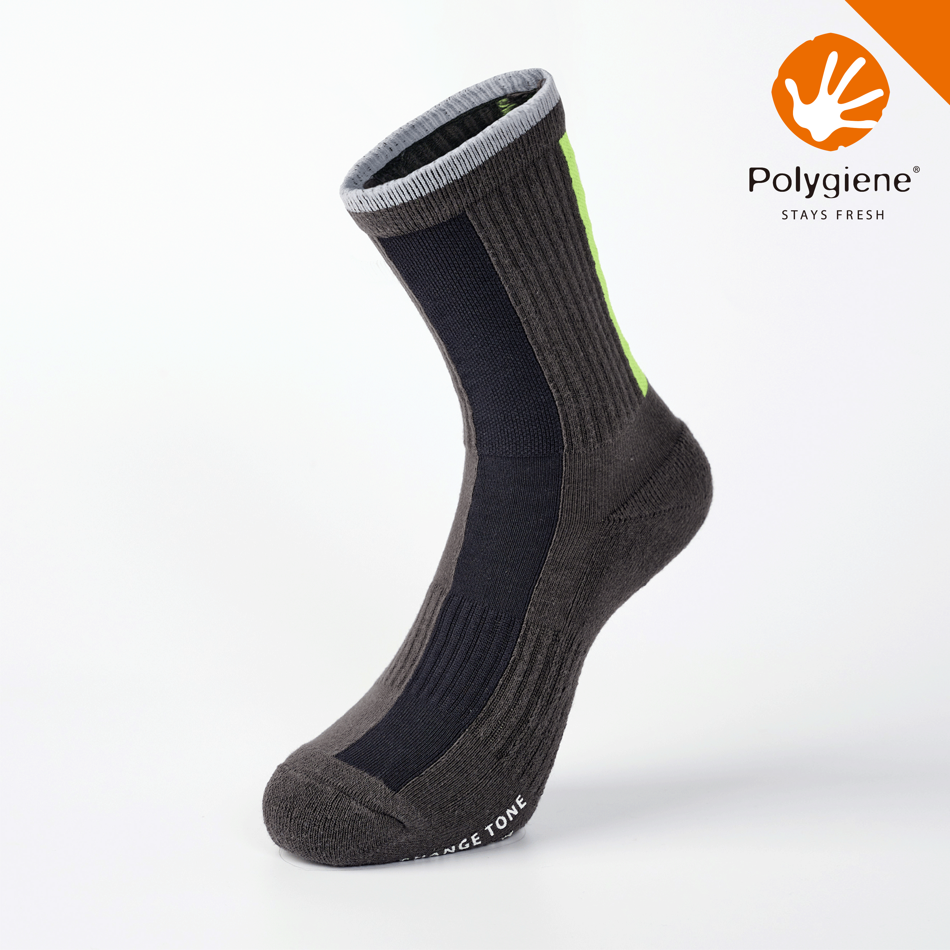 Rocket抗菌運動中筒襪〈深灰〉