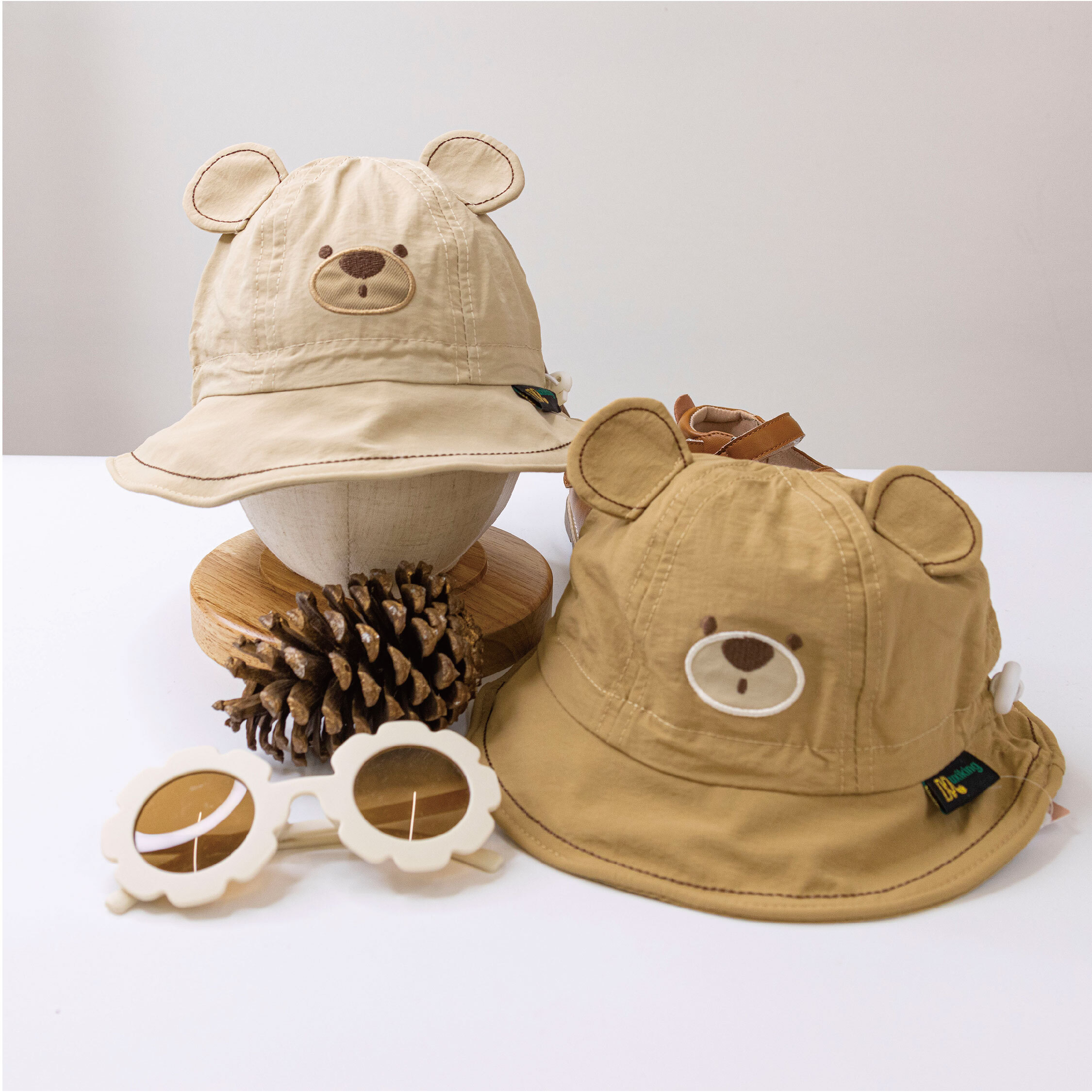 【JA1524】熊熊速乾軟骨帽簷漁夫帽＊二色