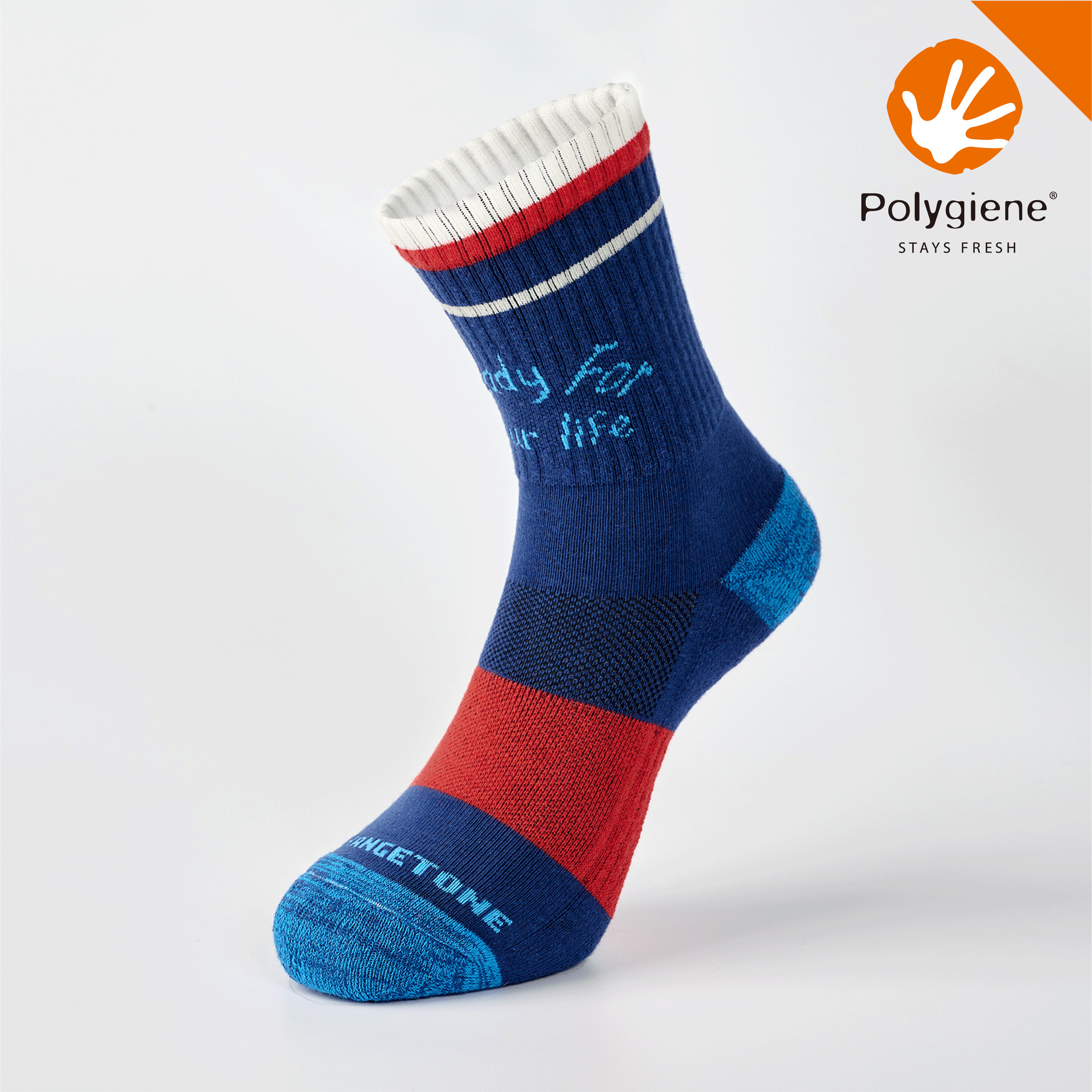 奧利奧抗菌運動中筒襪〈藍〉