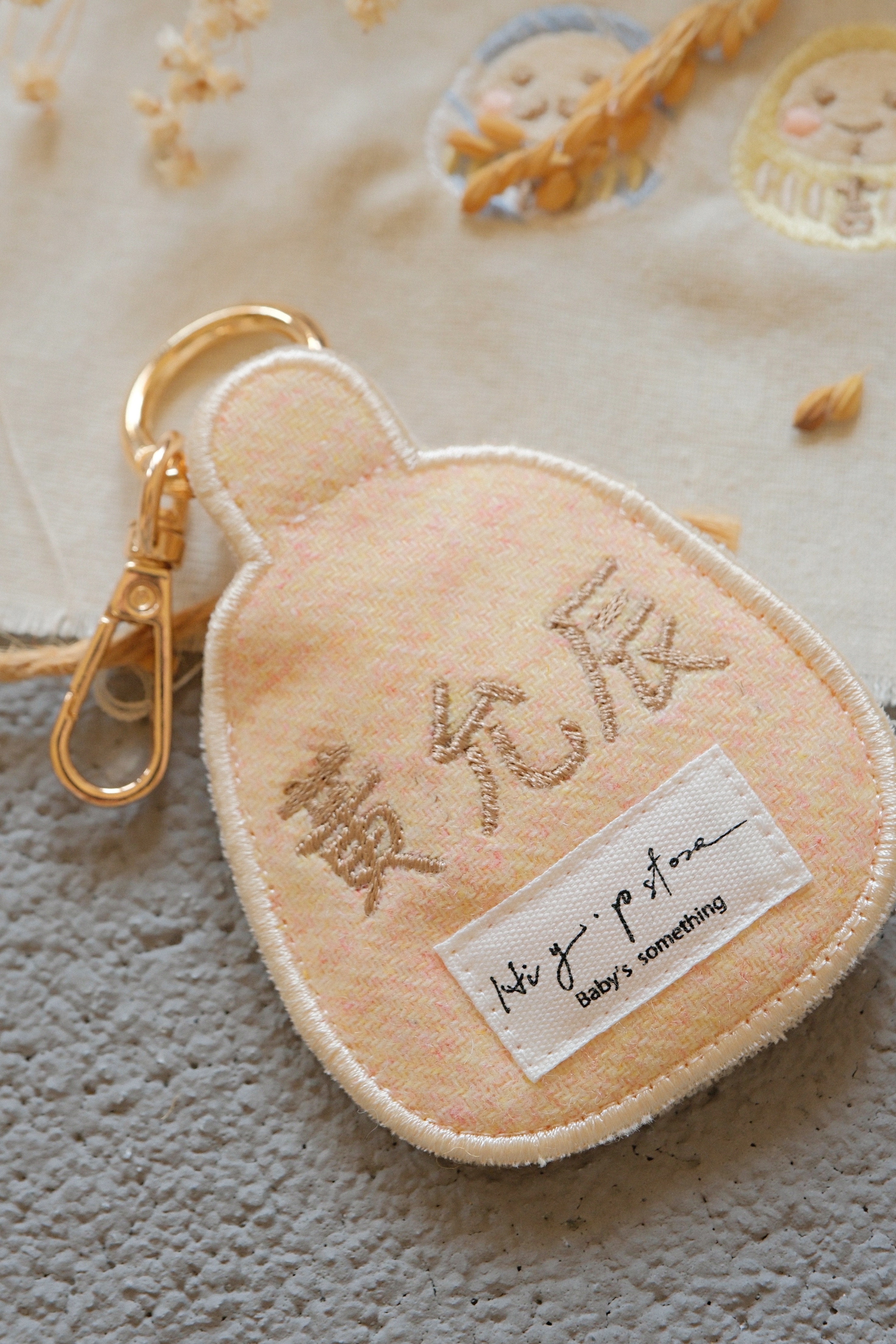 Hi Y.P store-刺繡鑰匙圈-獨家設計-達摩 ( 黃 )