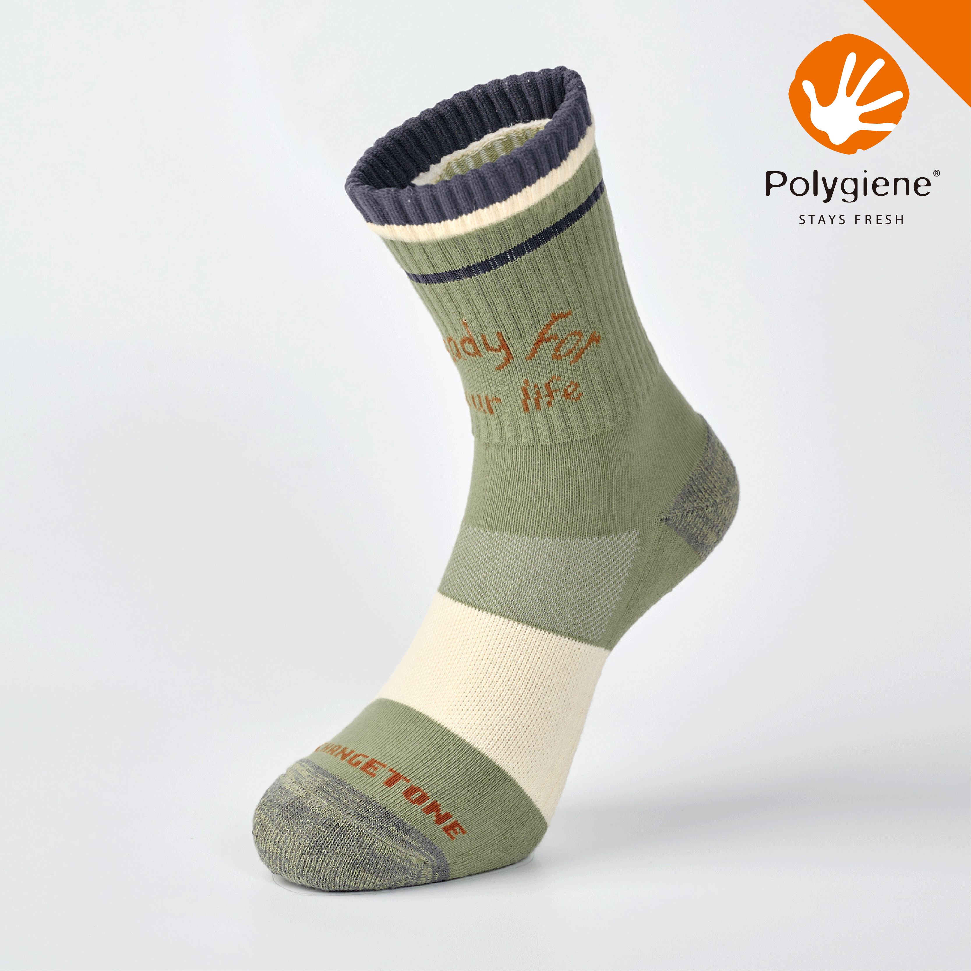 奧利奧抗菌運動中筒襪〈軍綠〉