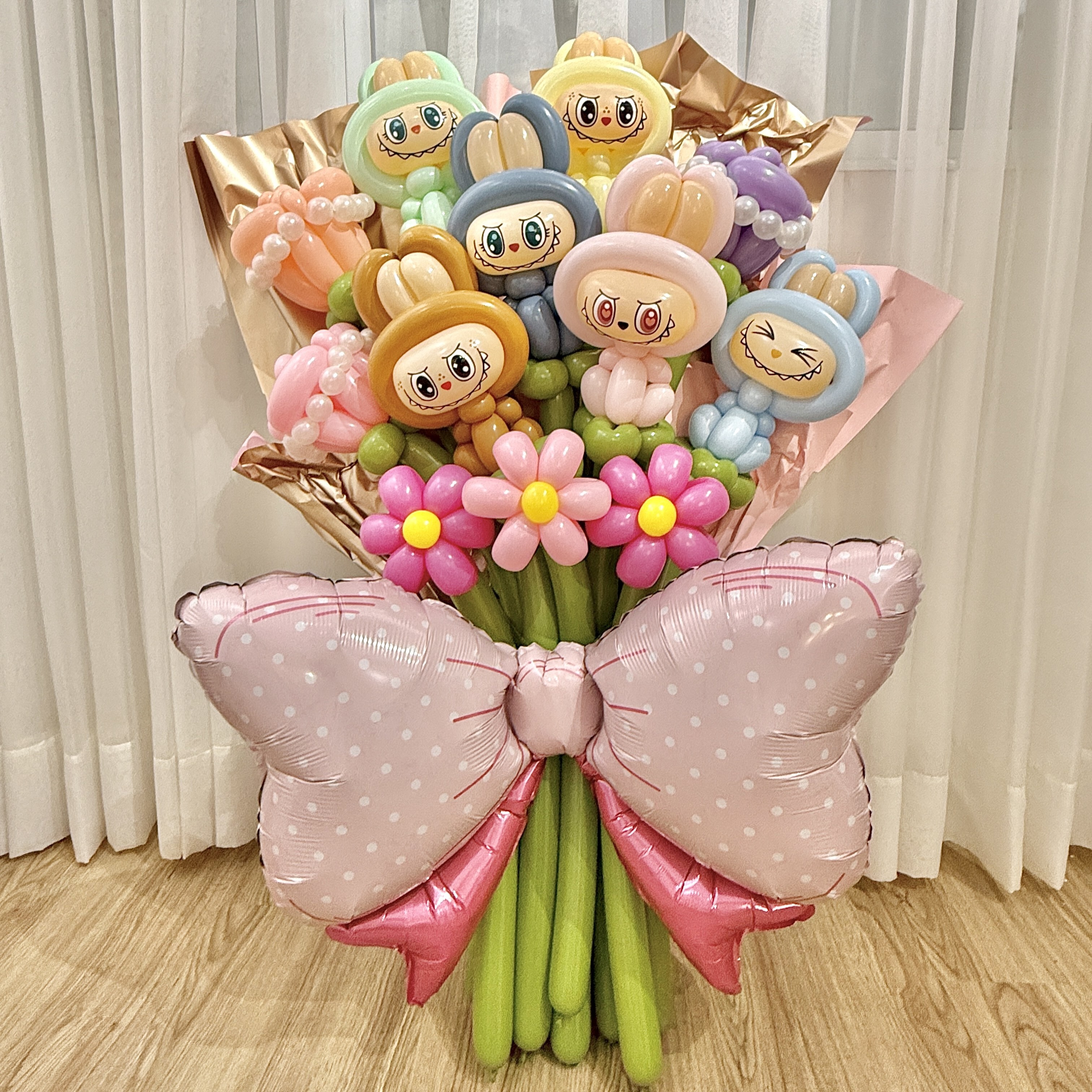 手折氣球丨LABUBU氣球花束