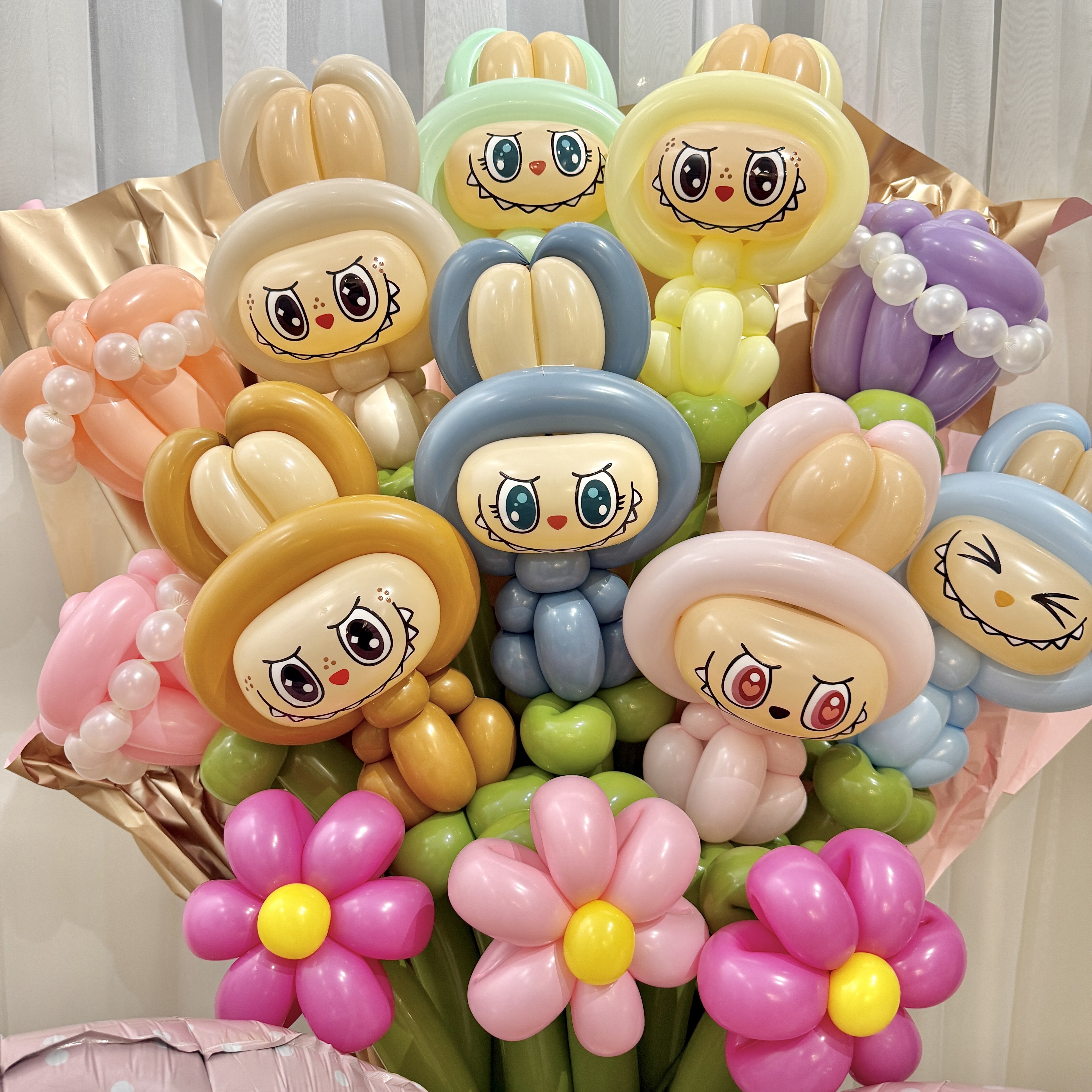 手折氣球丨LABUBU氣球花束