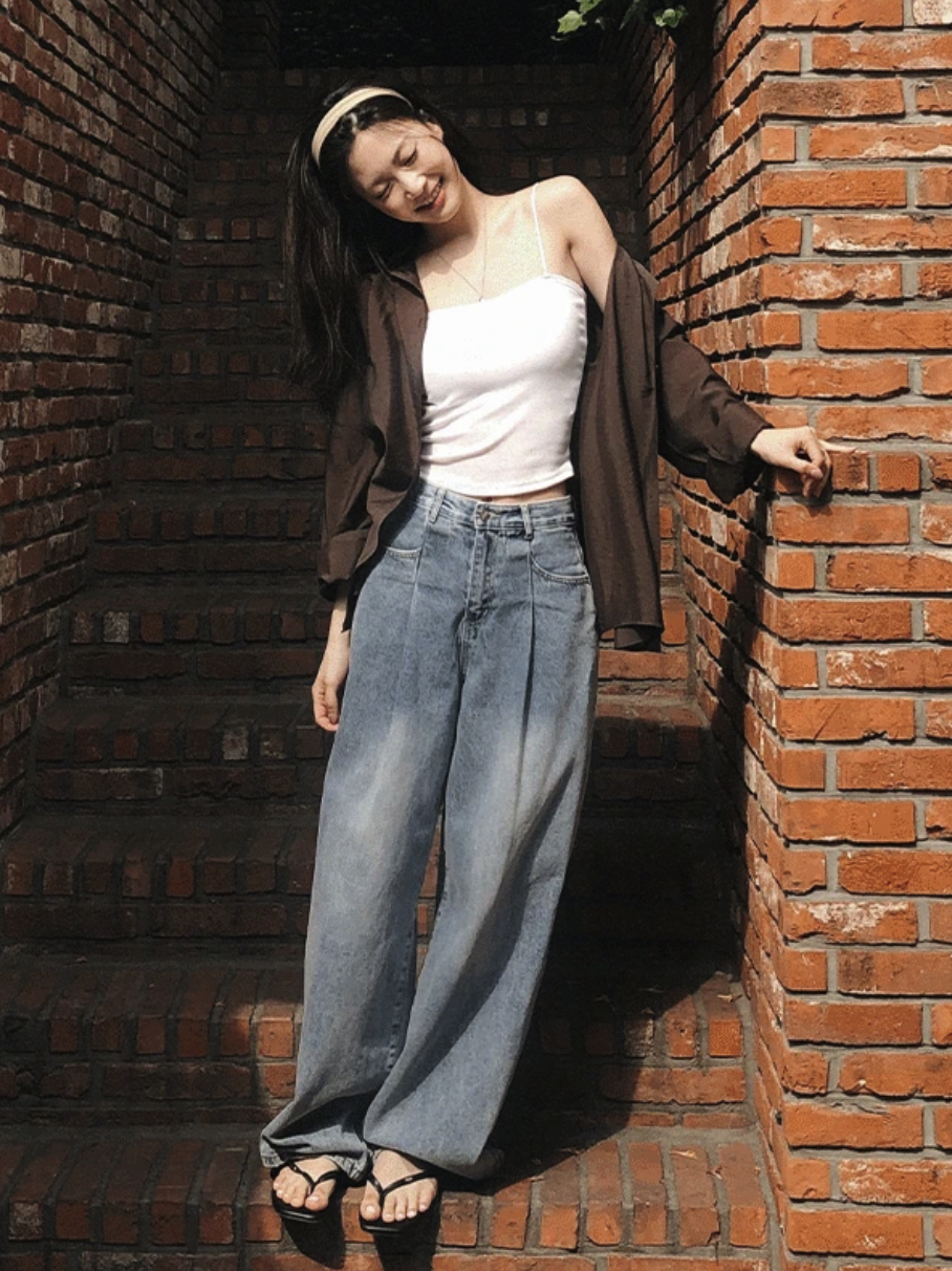 預訂｜SLOWAND #SLOWMADE 單摺挺腰闊腳牛仔褲 (One Color)