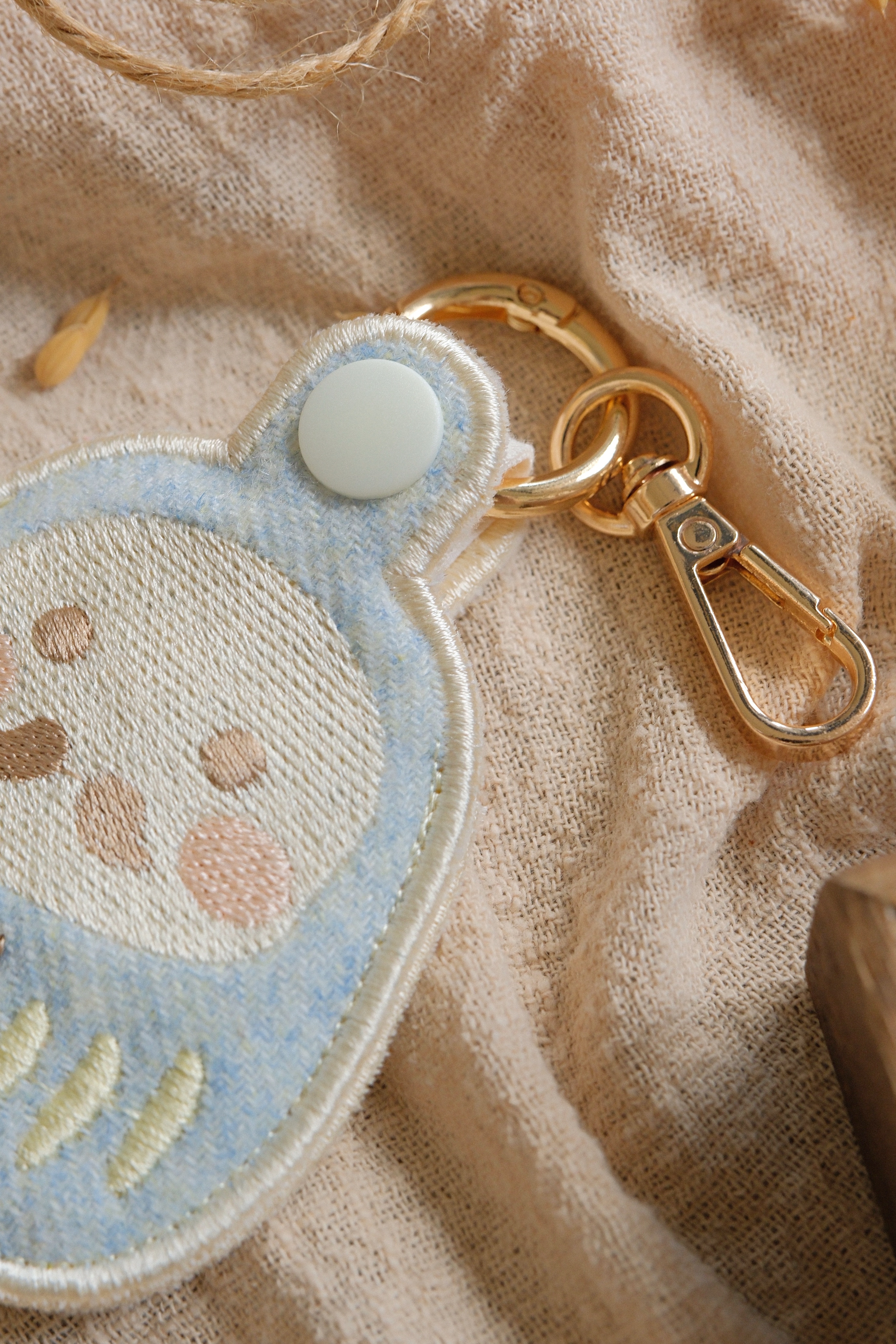 Hi Y.P store-刺繡鑰匙圈-獨家設計-達摩 ( 藍 )