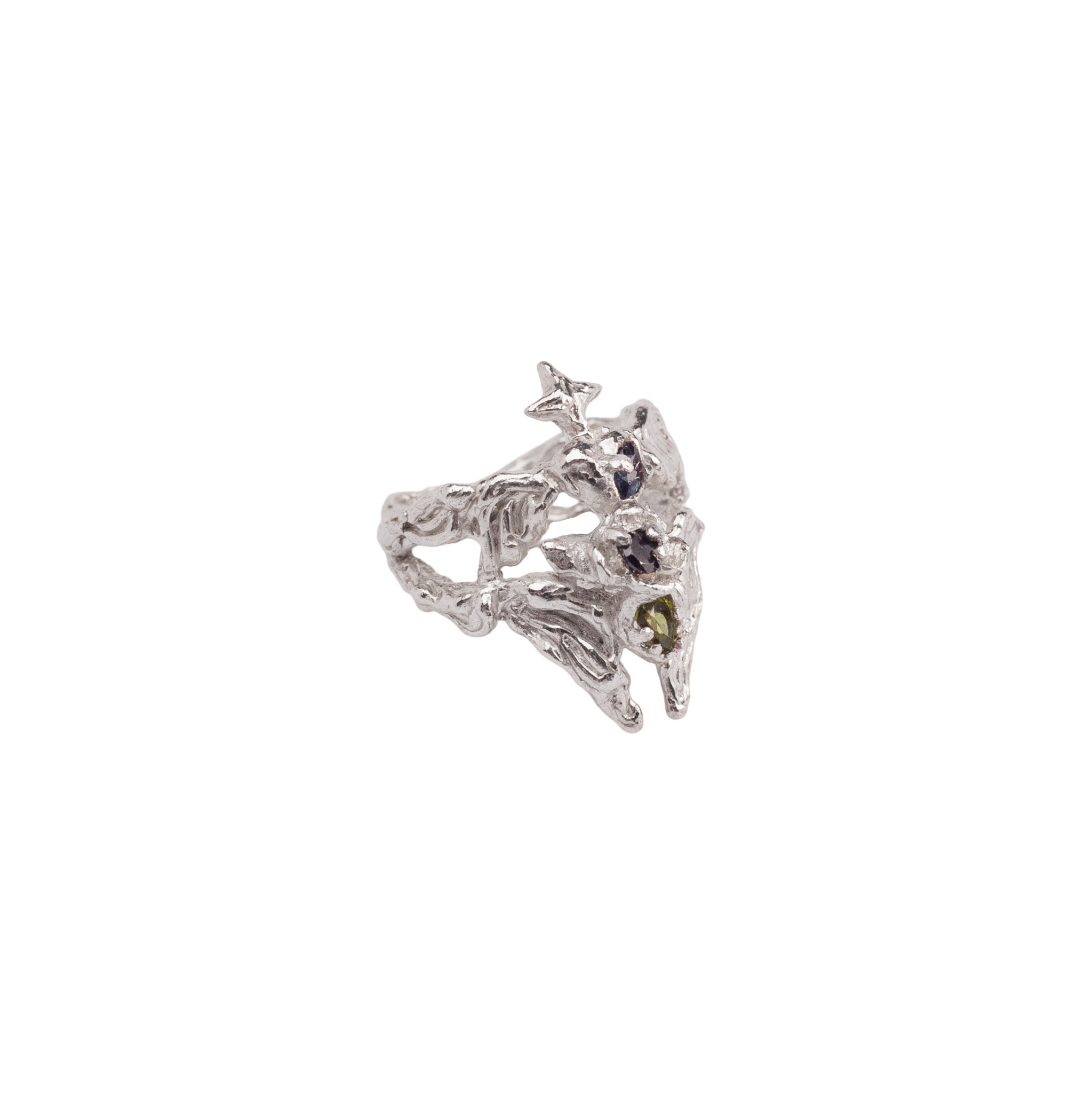 Crose Angel Ring - 925 Silver/Tourmaline/Spinel/Apatite