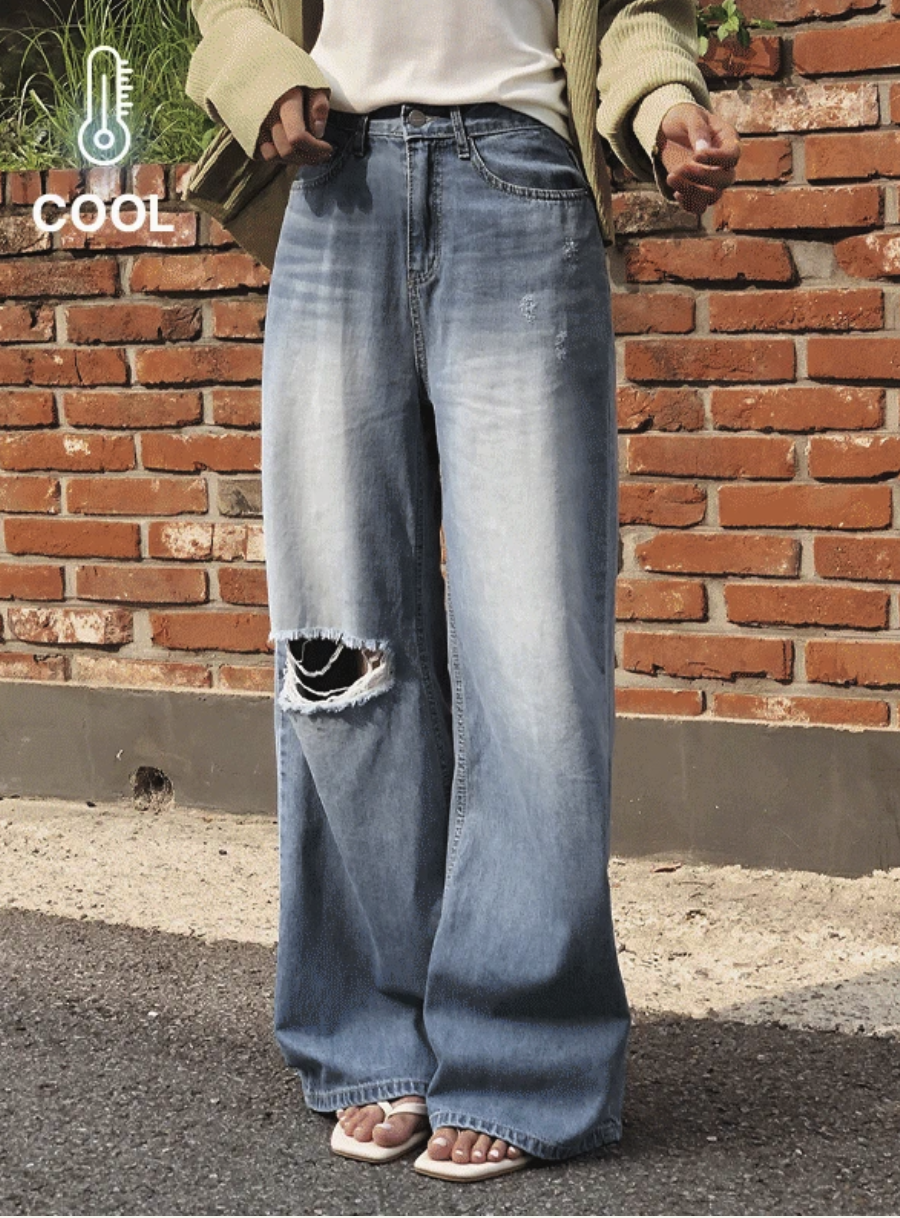 預訂｜SLOWAND #SLOWMADE 破洞感牛仔褲 (One Color)