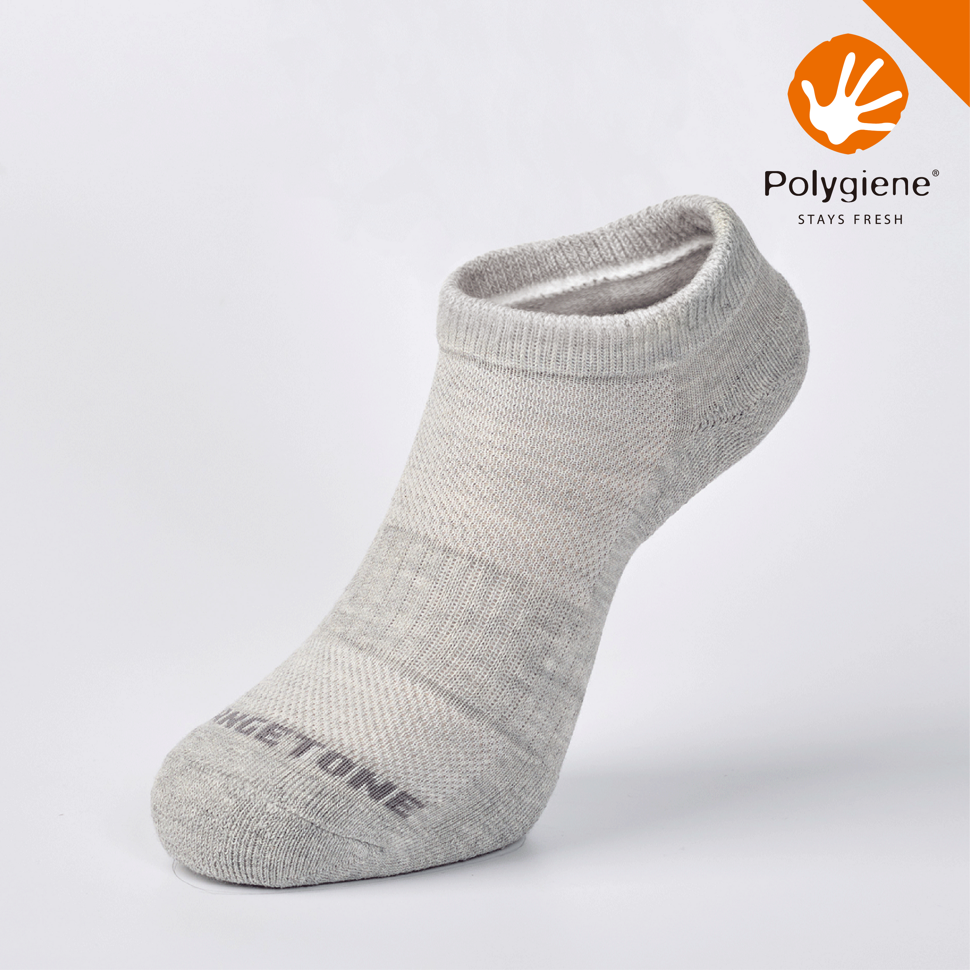 素面抗菌運動踝襪〈灰〉