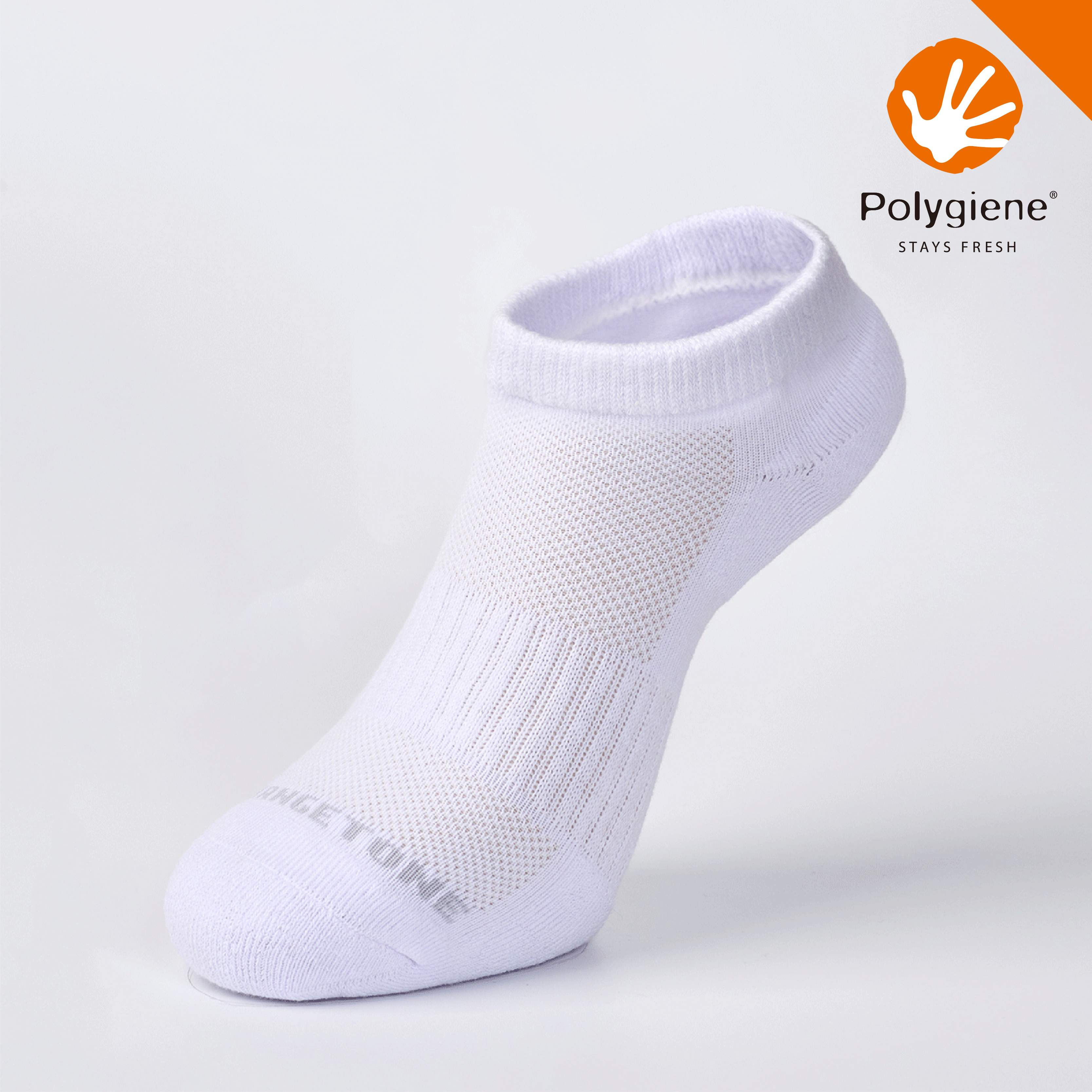 素面抗菌運動踝襪〈白〉
