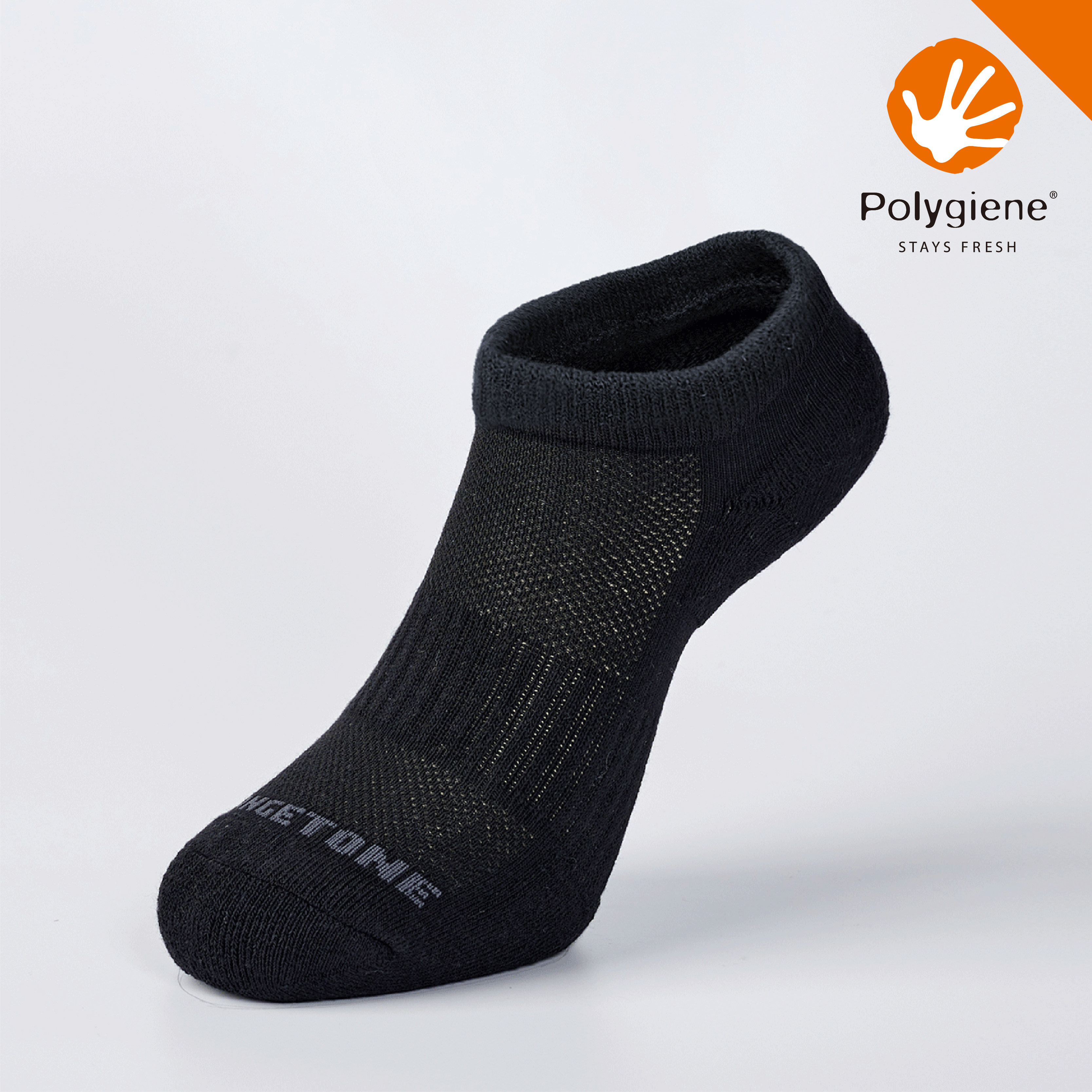 素面抗菌運動踝襪〈黑〉