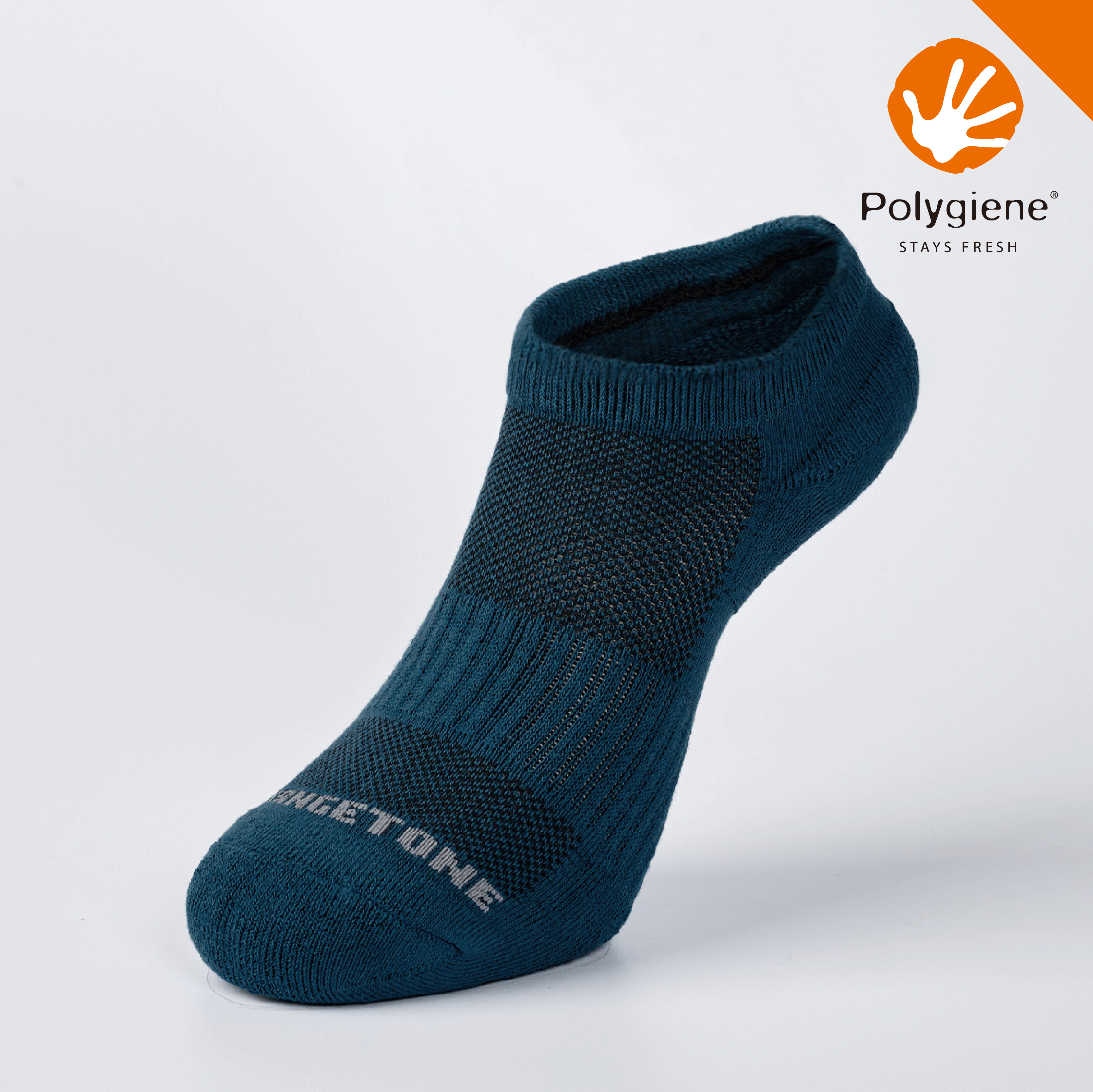 素面抗菌運動踝襪〈藍綠〉