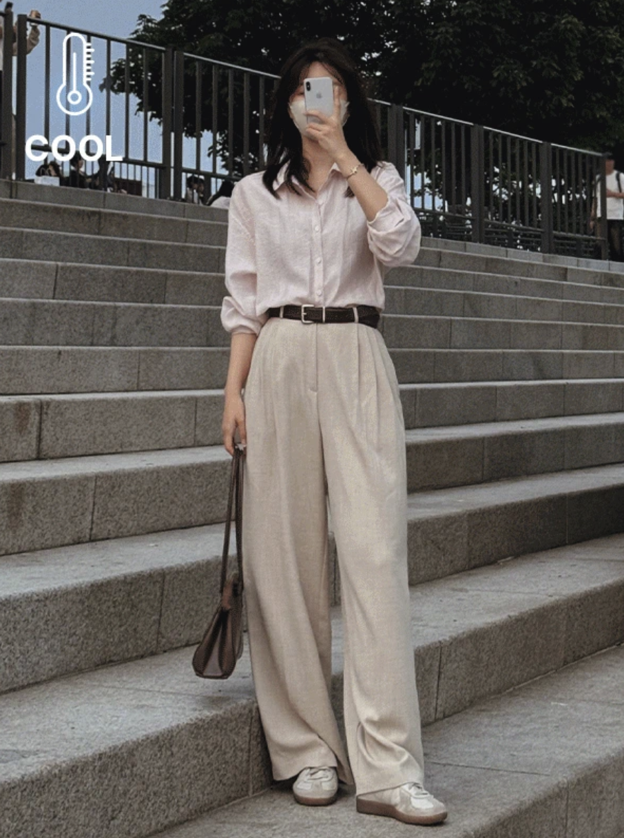 預訂｜SLOWAND #SLOWMADE 三摺設計涼感闊腳西褲 (2 Color)