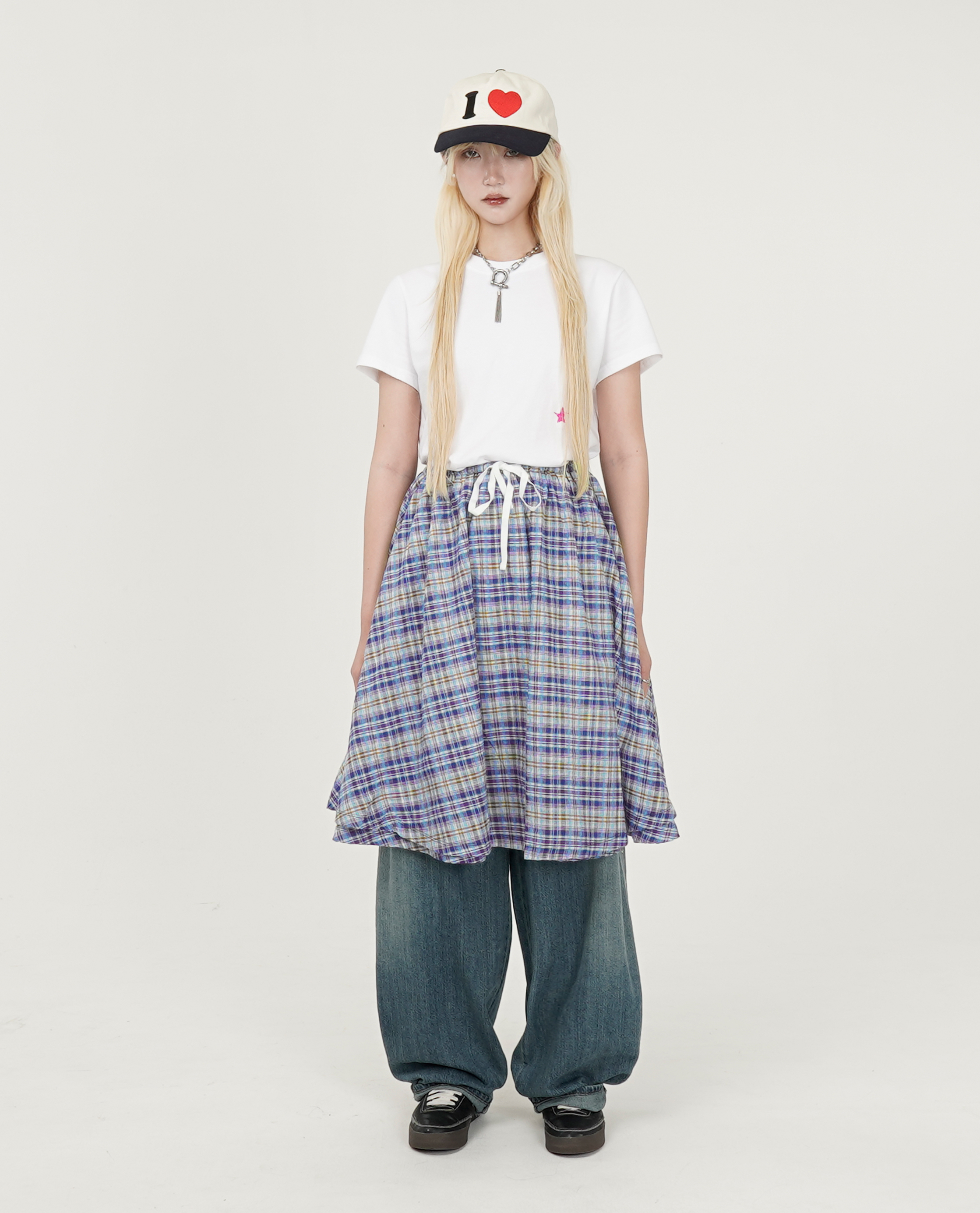 WEBHOUSE Check Twister Star Skirt - 25SS