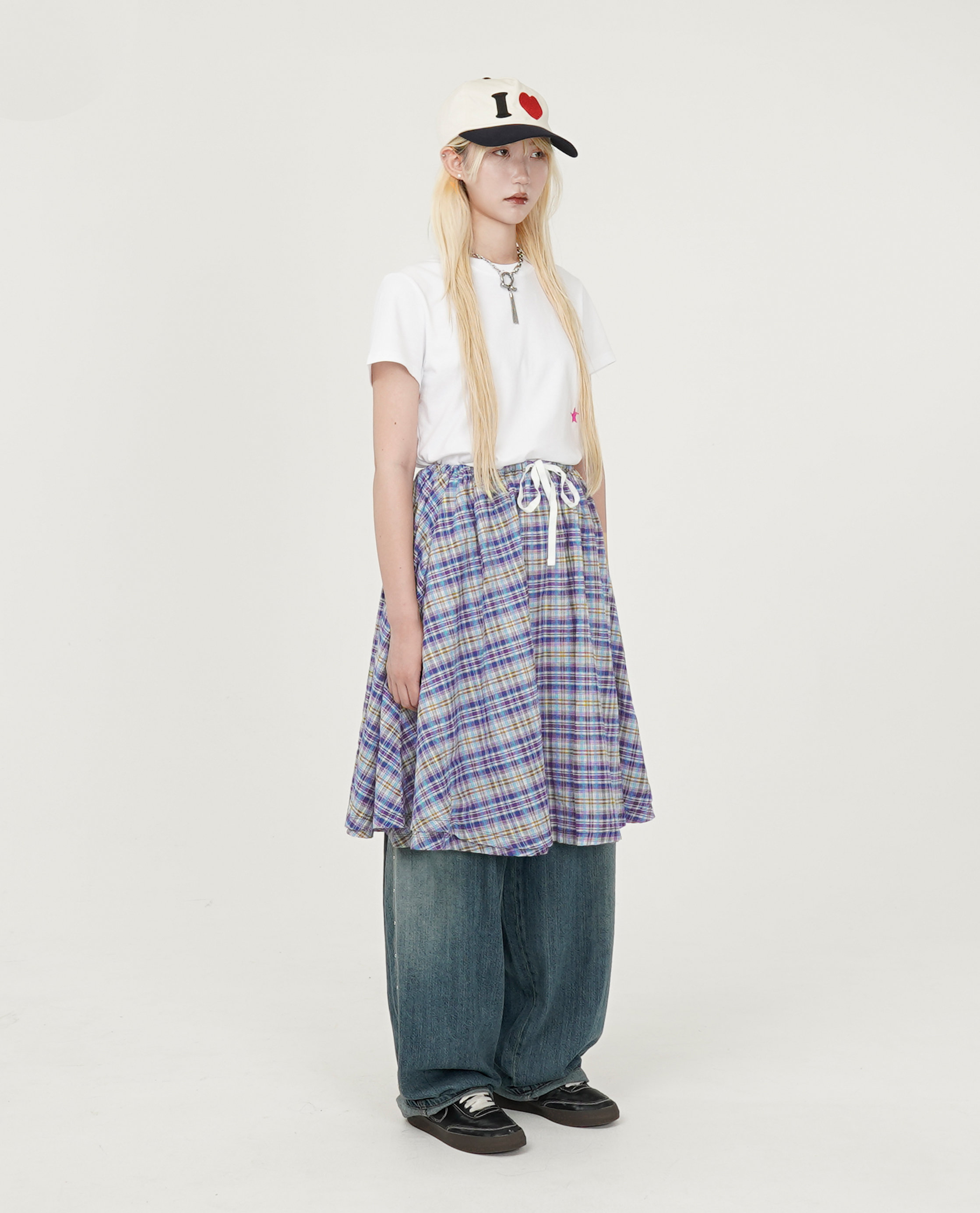 WEBHOUSE Check Twister Star Skirt - 25SS