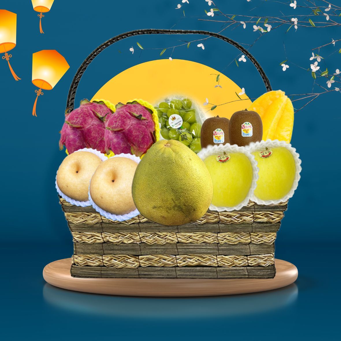 中秋銀光果籃-M613-7