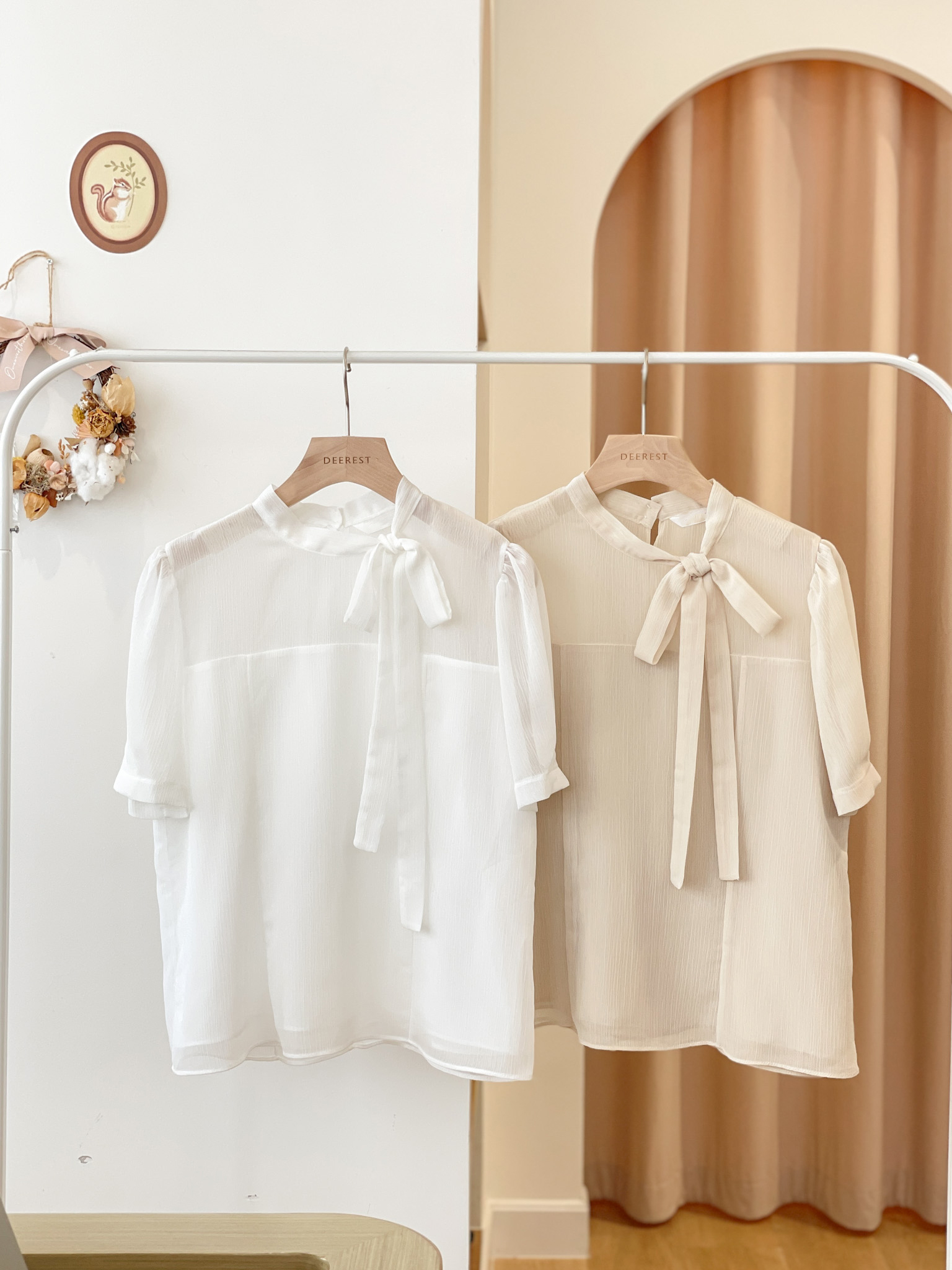 T1321 Embrace Bow Sheered Top