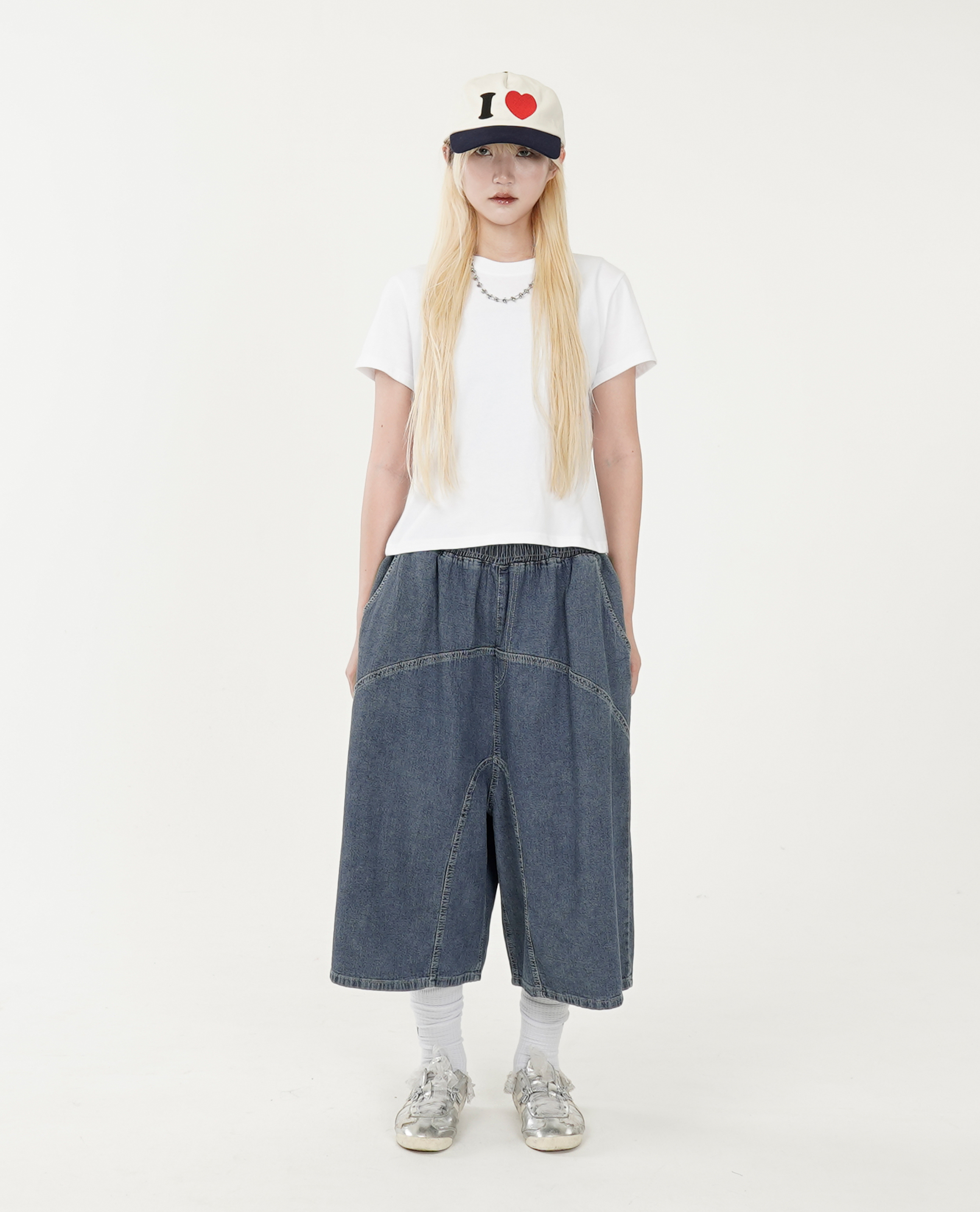 8分鬆緊車線牛仔