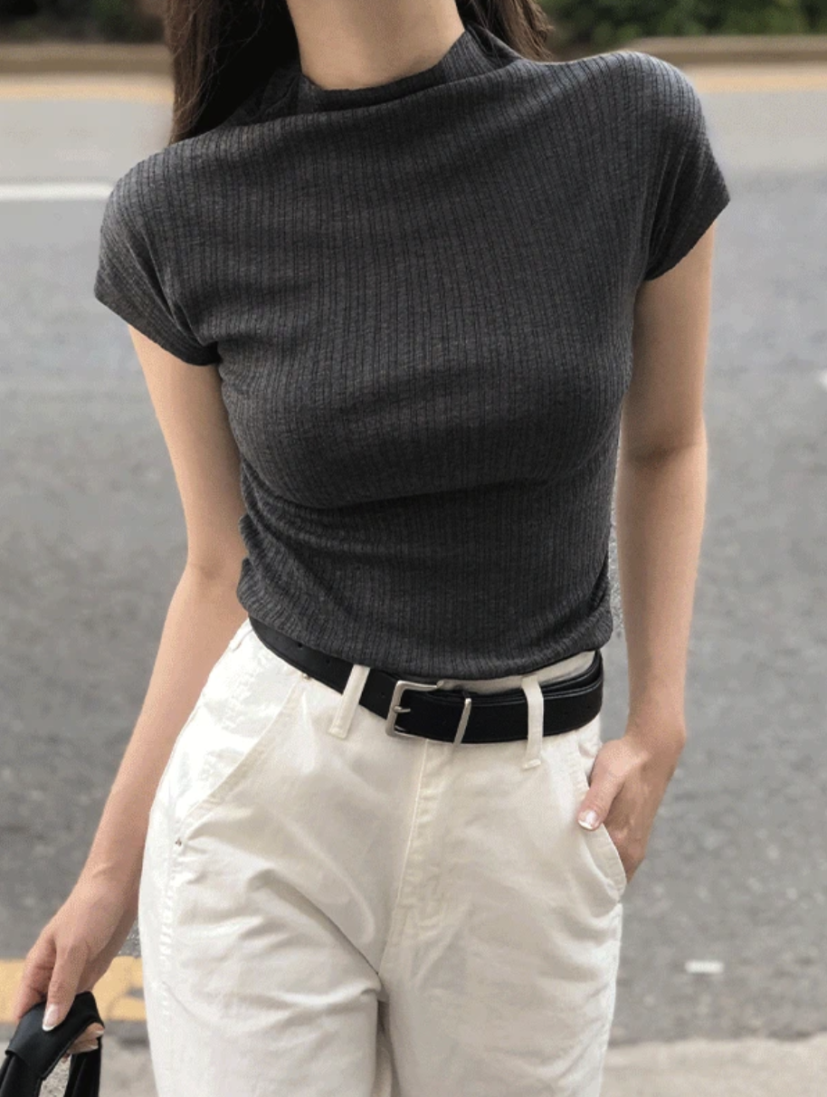 預訂｜SLOWAND #SLOWMADE 清涼感皺褶莫克領短袖上衣 (2 Color)