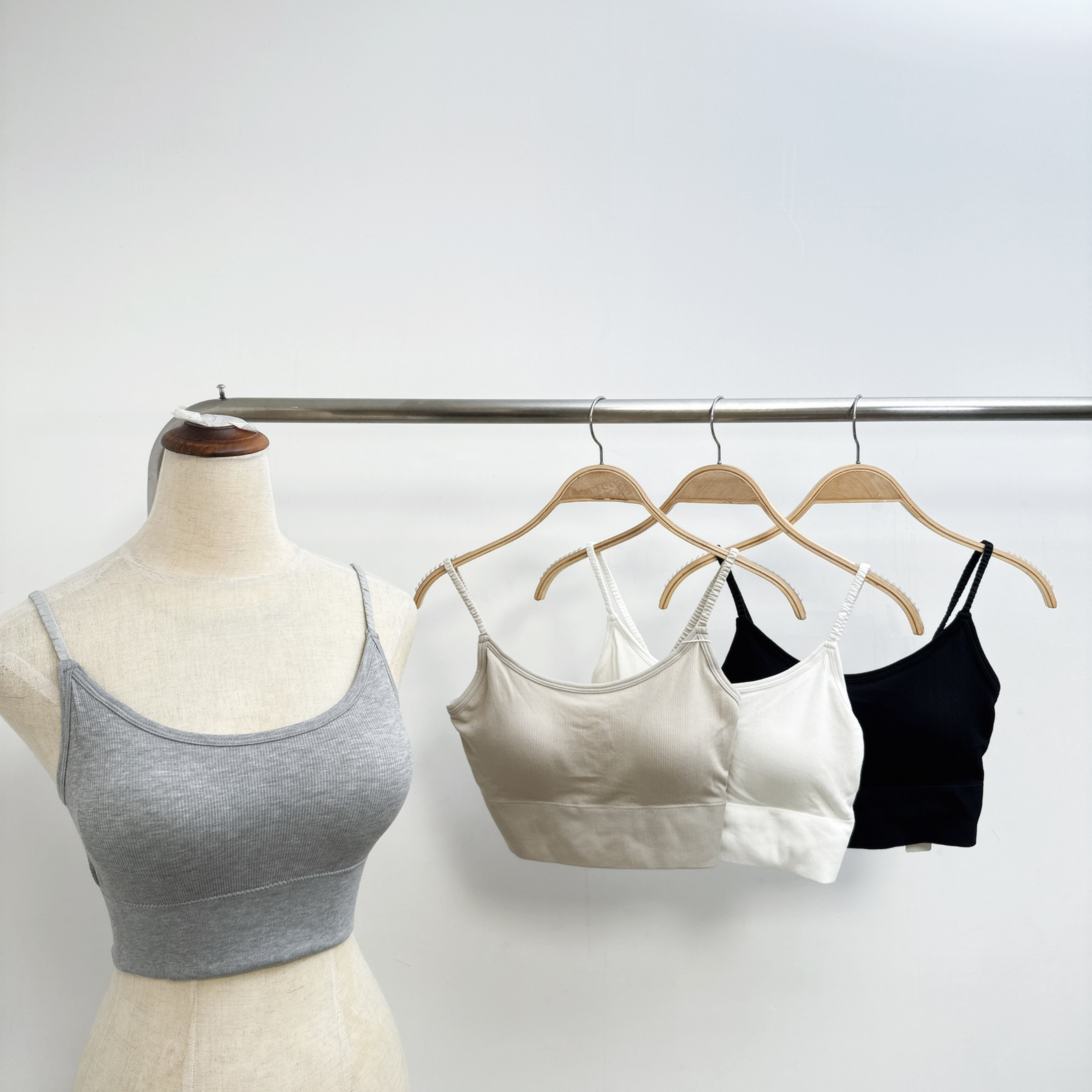 #F8294-小交叉U背皺皺吊帶莫代爾羅紋CasualBra (A240-A243)