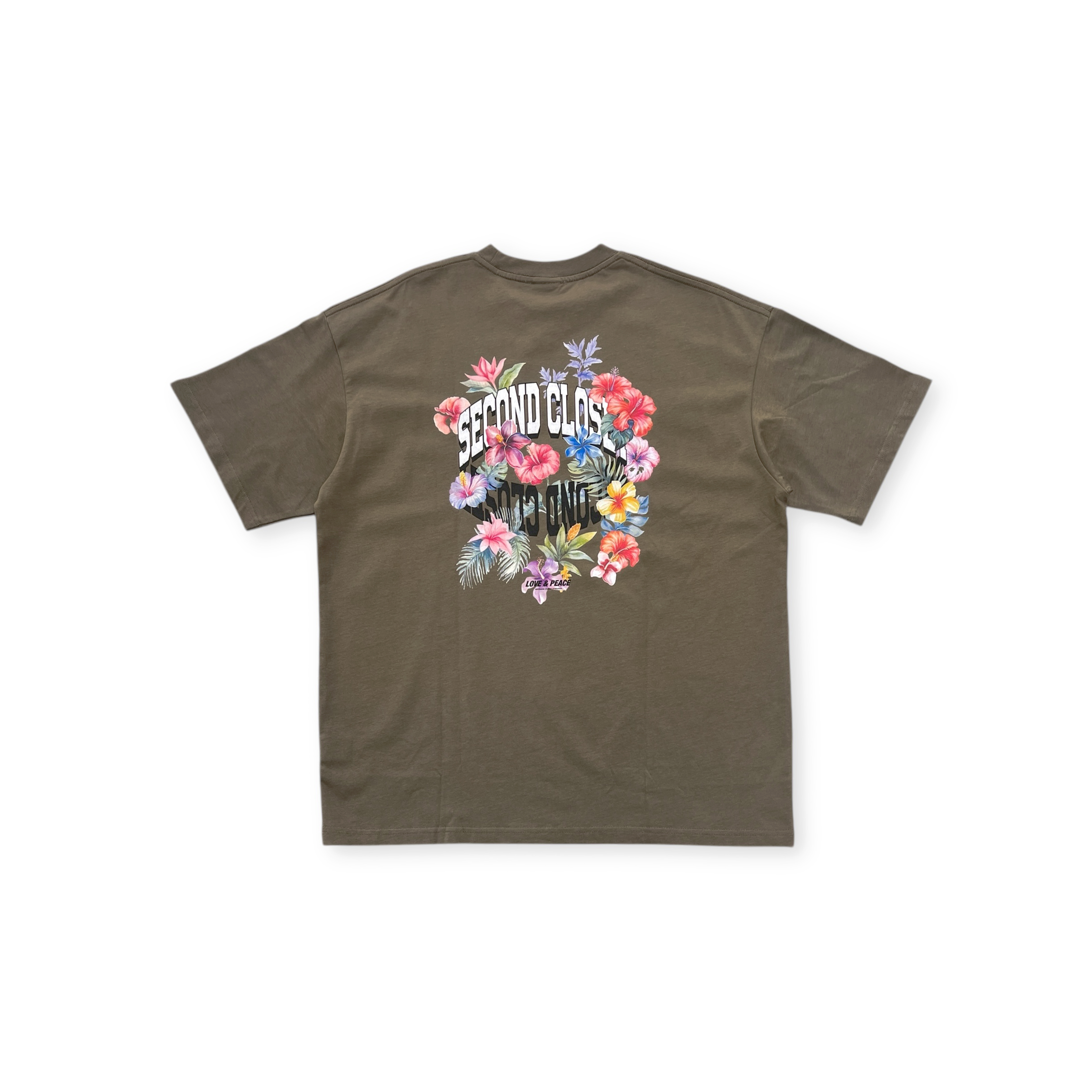 2nd Closet Summer Flowers Tee - Olive | 25-TE36