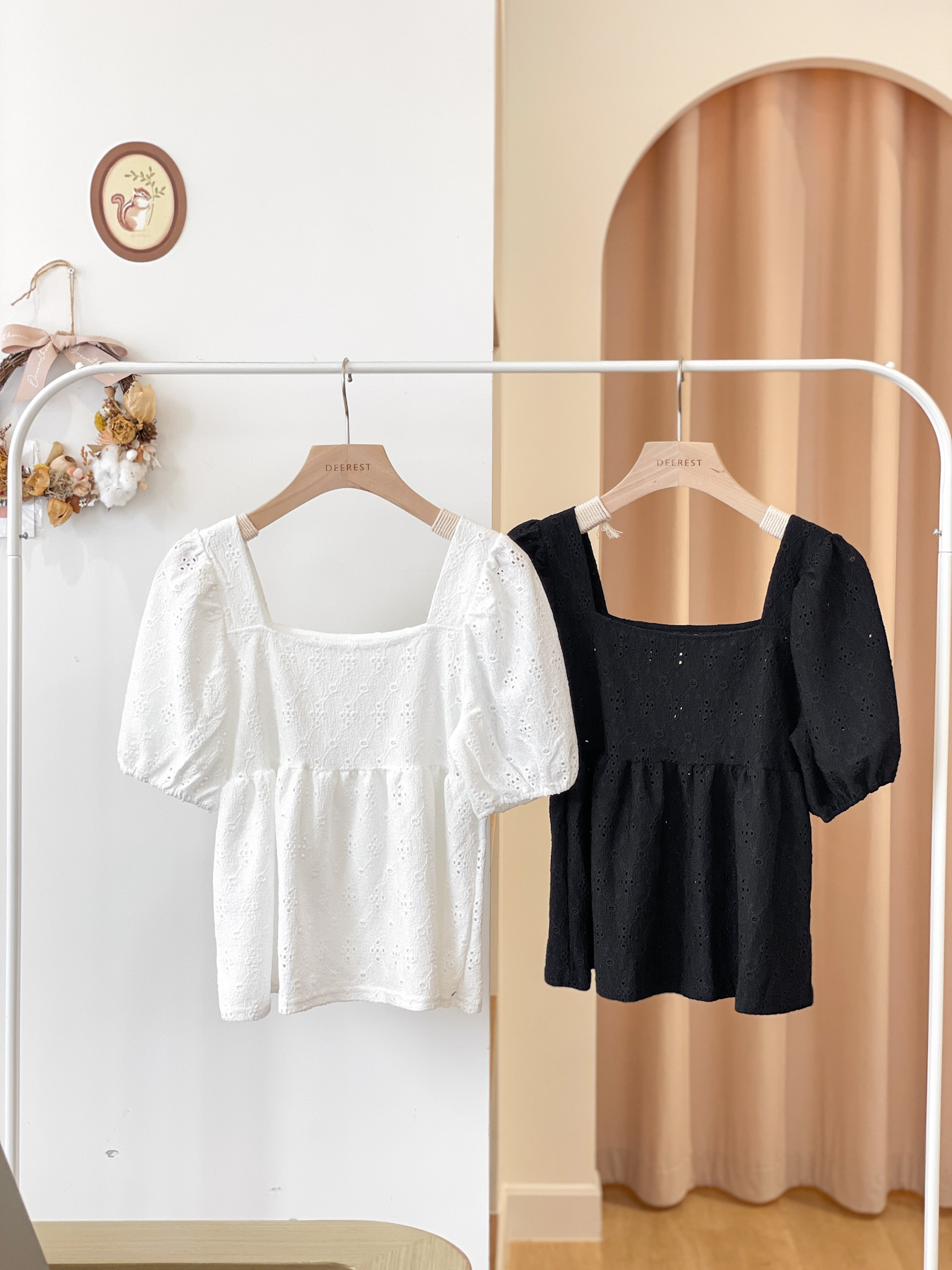 T1329 Milky Eyelet Top