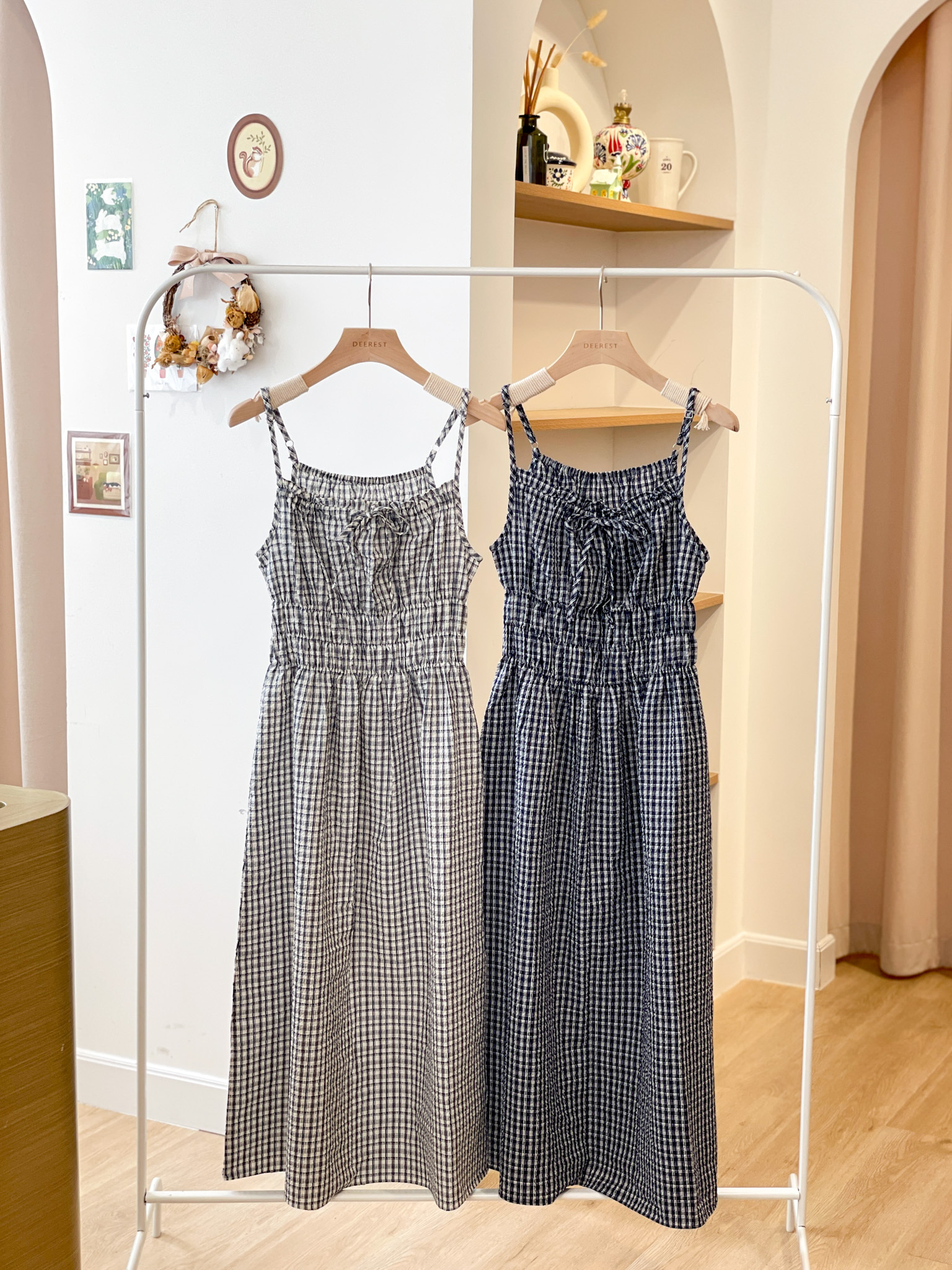 OP649 Honey Checkered Slip Dress