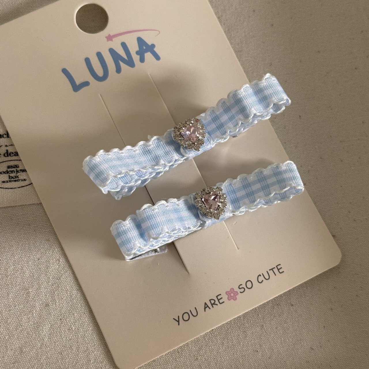 藍格紋系列髮夾