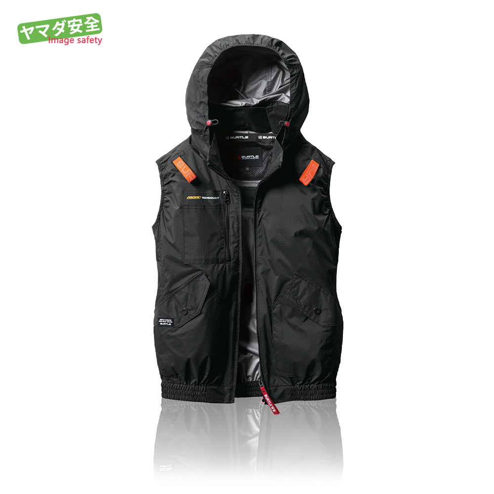 AC2074-35 含帽無袖背心 黑色